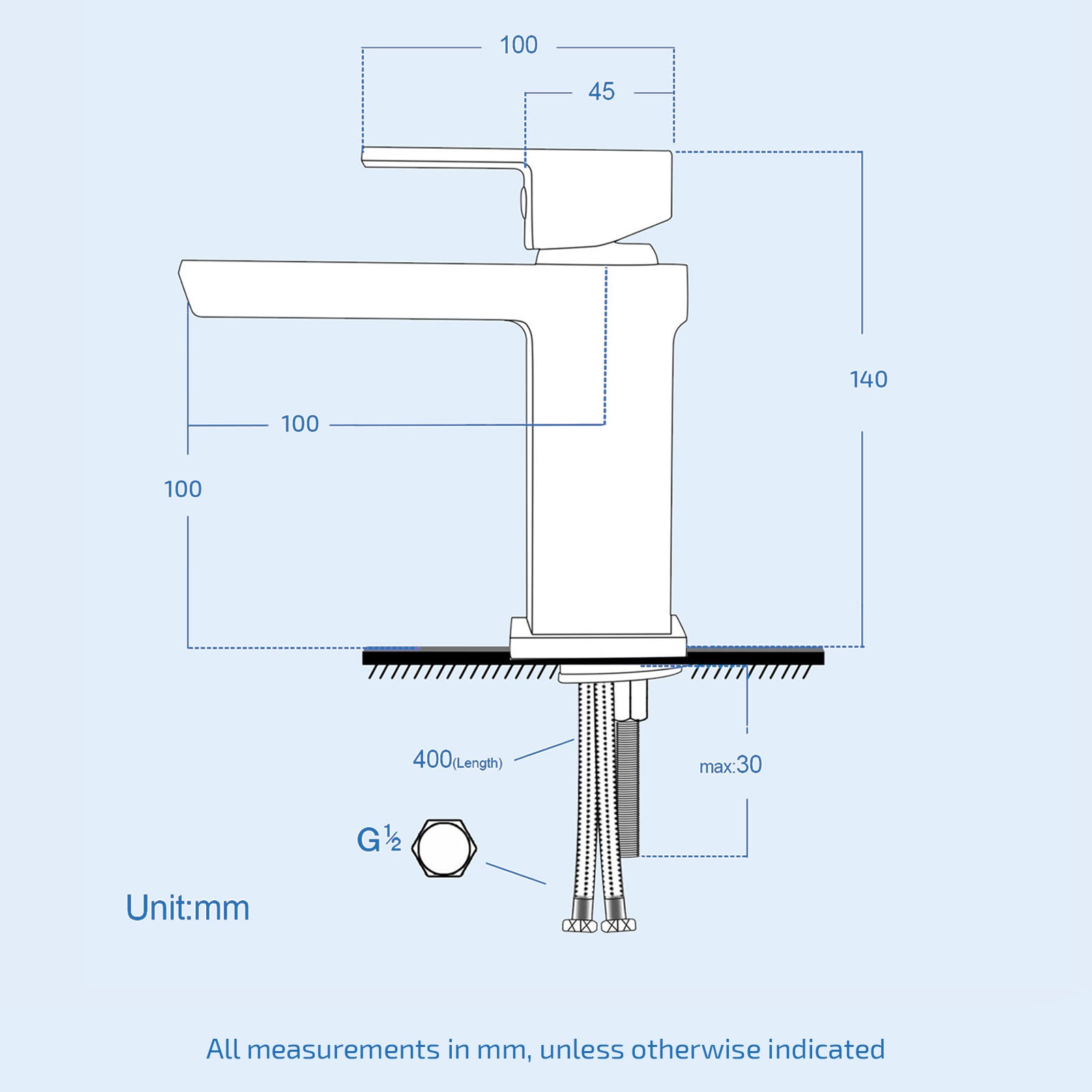 Merton Anthracite Basin Sink Flat Pack Vanity Unit and Basin Tap & Waste Set