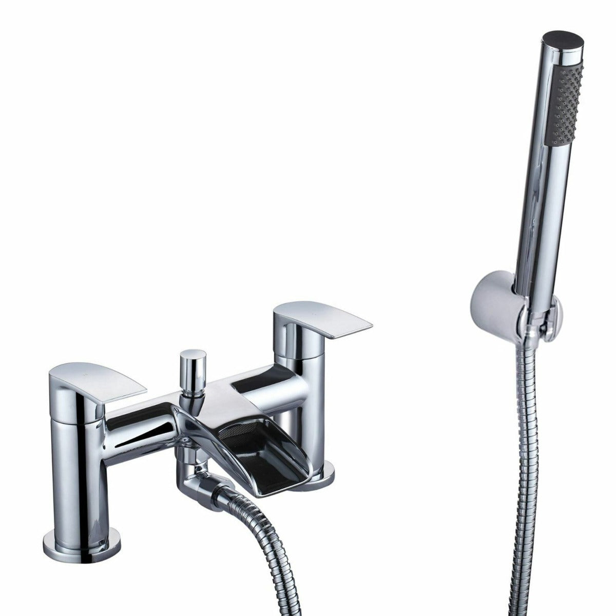 Lucy Modern Bathroom Waterfall Chrome Bath Shower Mixer Tap With Handset Kit