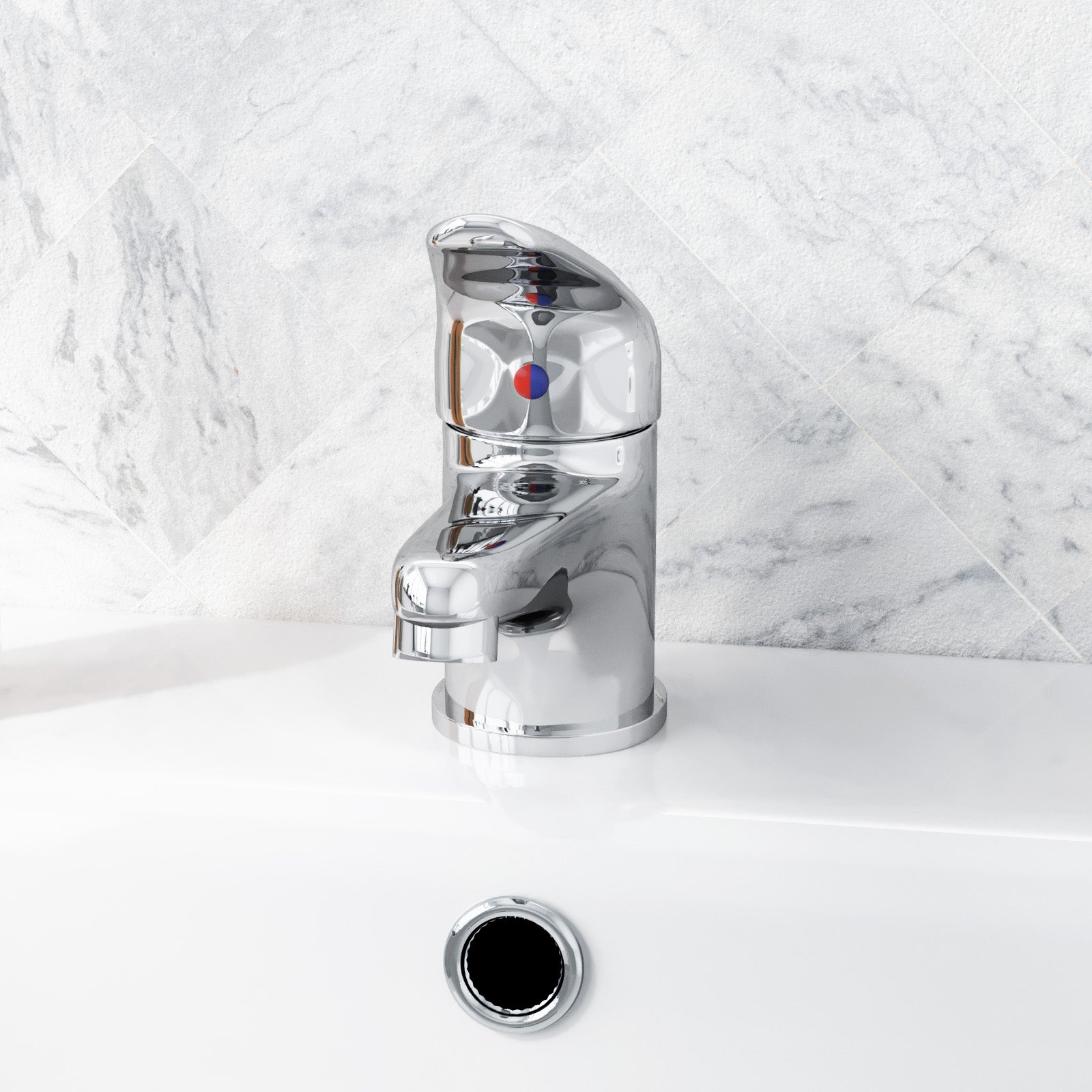 Studio Modern Chrome Basin Mono Mixer Tap & Waste