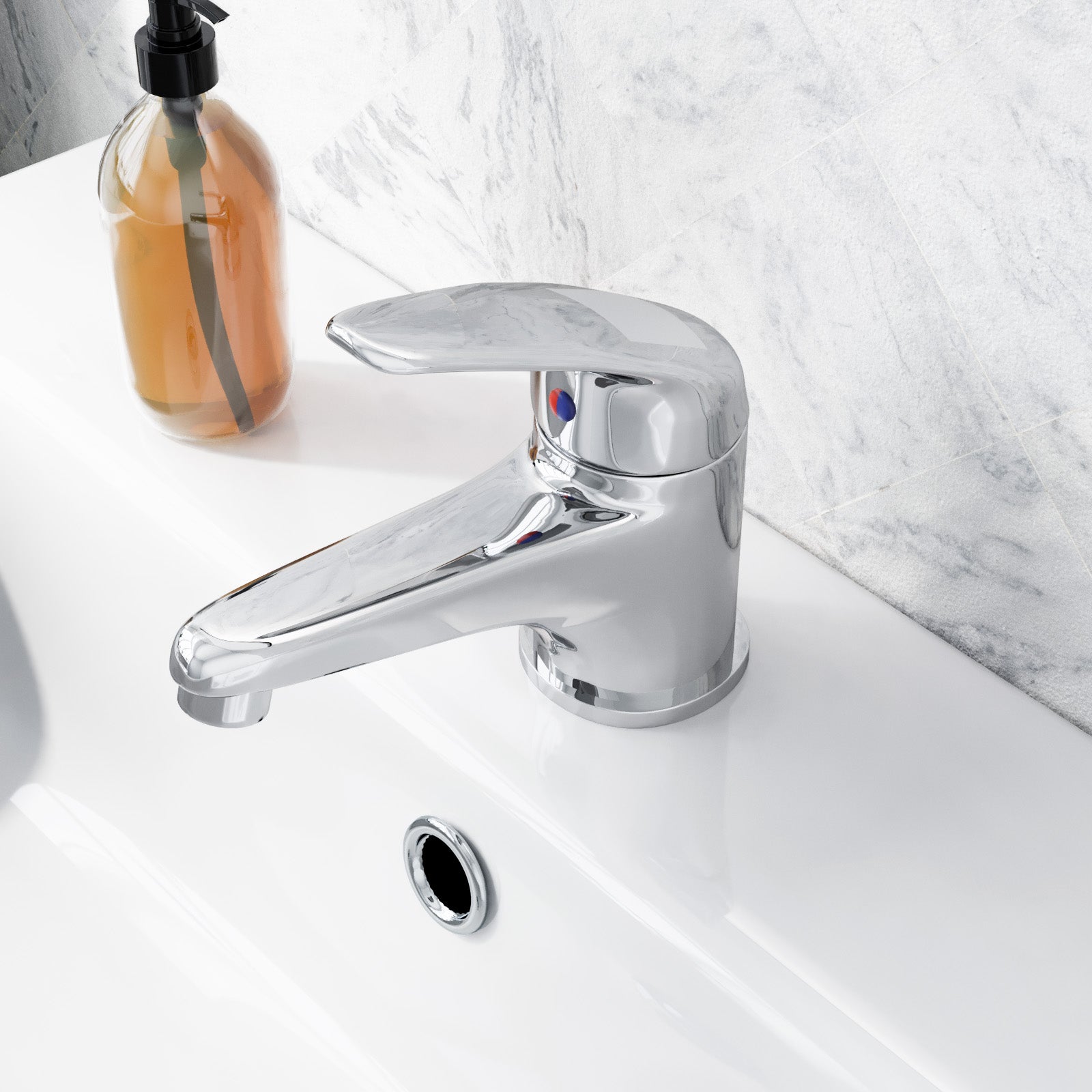 Studio Modern Chrome Basin Mono Mixer Tap & Waste