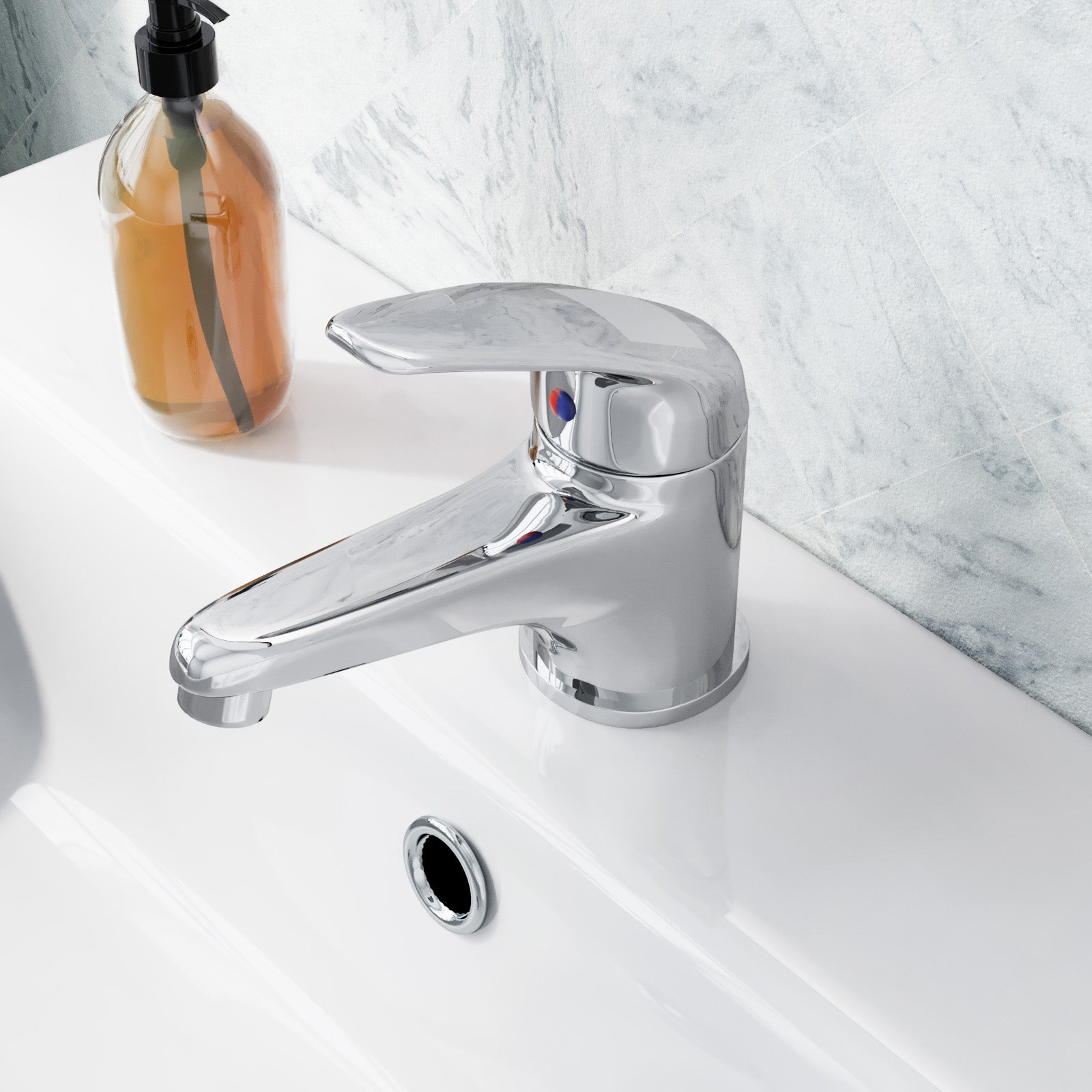 Studio Contemporary Set Of Basin Mono Mixer Tap & Bath Shower Mixer Taps & Waste
