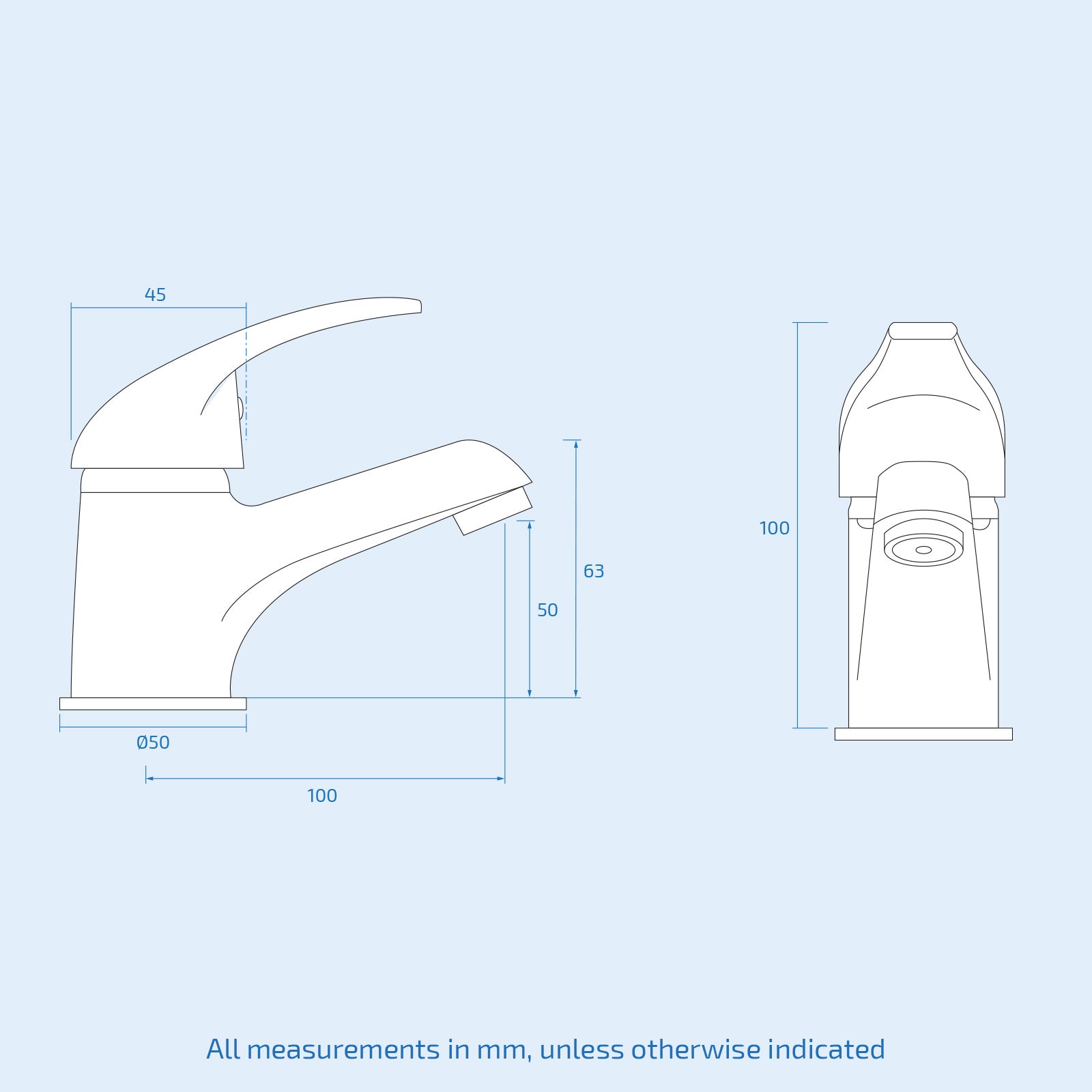 Studio Contemporary Chrome Set Of Basin Mono Mixer Tap & Bath Shower Mixer Tap