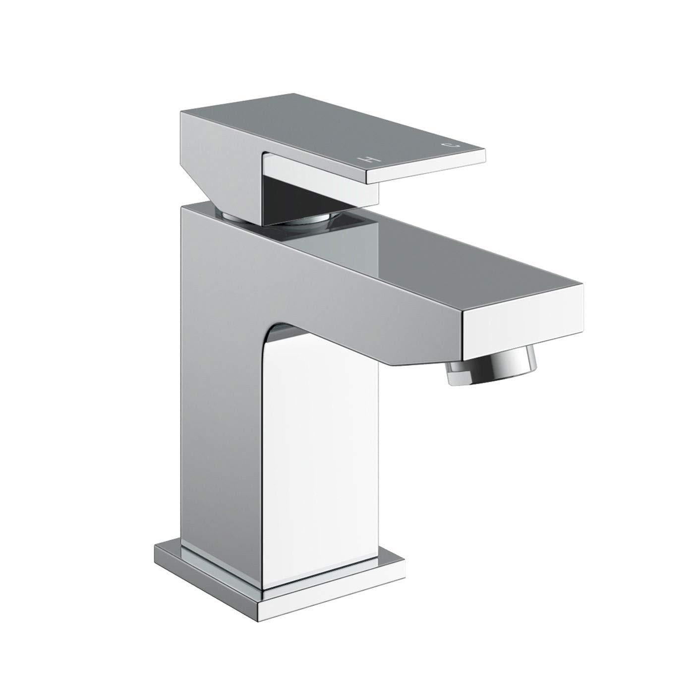 Ozone Contemporary Chrome Basin Sink Mono Mixer Tap & Waste
