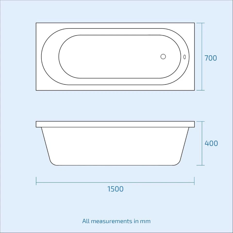 Cassis Basics 1500mm Bathroom Suite with 450mm Pedestal Basin