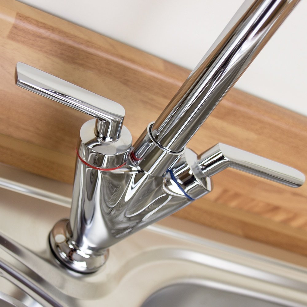 Fusion Swivel Kitchen Sink Mono Mixer Tap Brushed Nickel