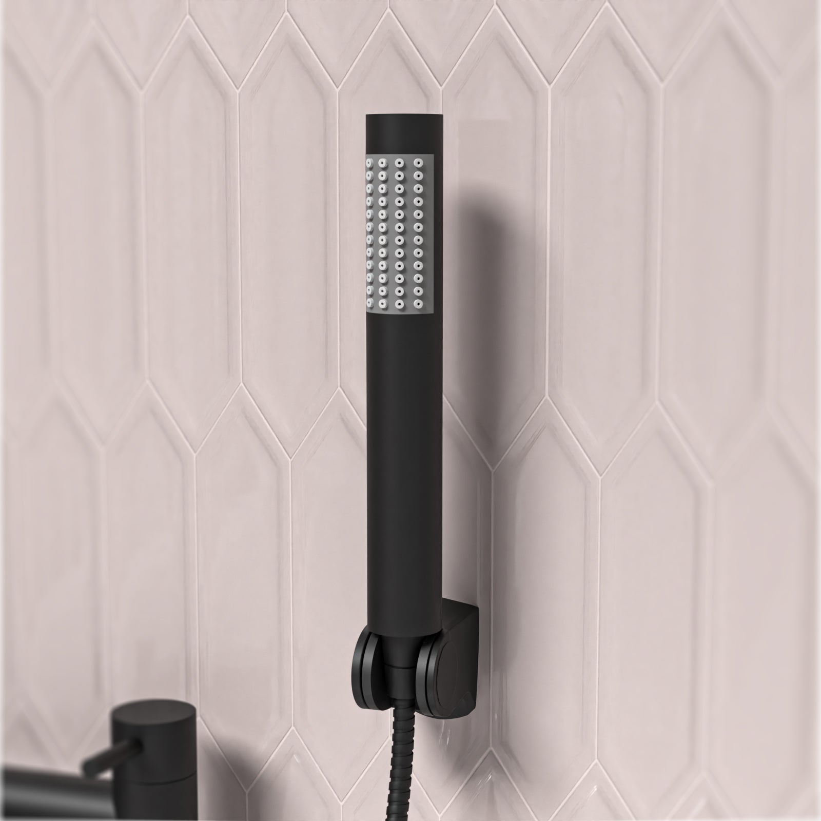 Hatton Shower Mixer Tap With Handheld Shower Kit Matt Black