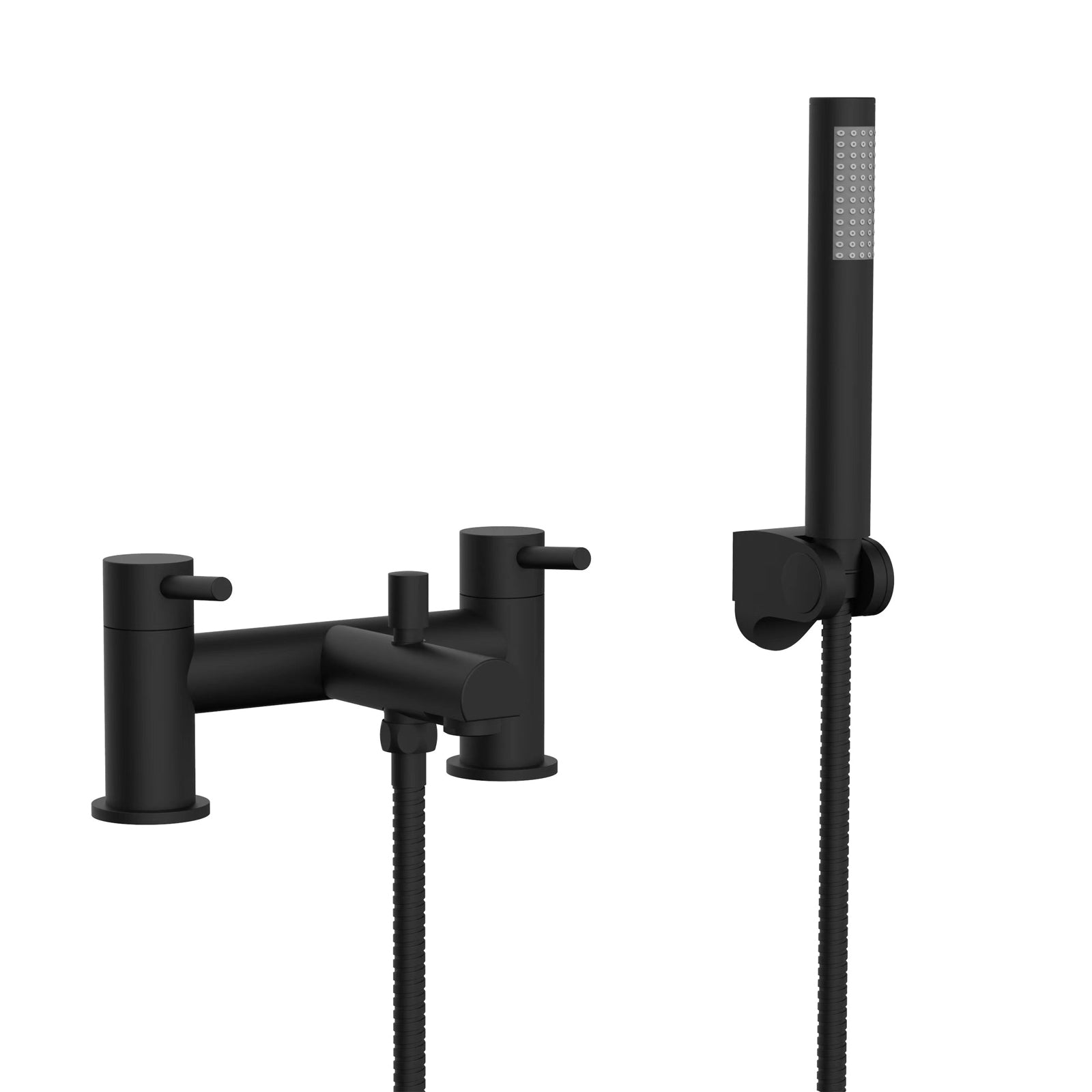 Hatton Shower Mixer Tap With Handheld Shower Kit Matt Black