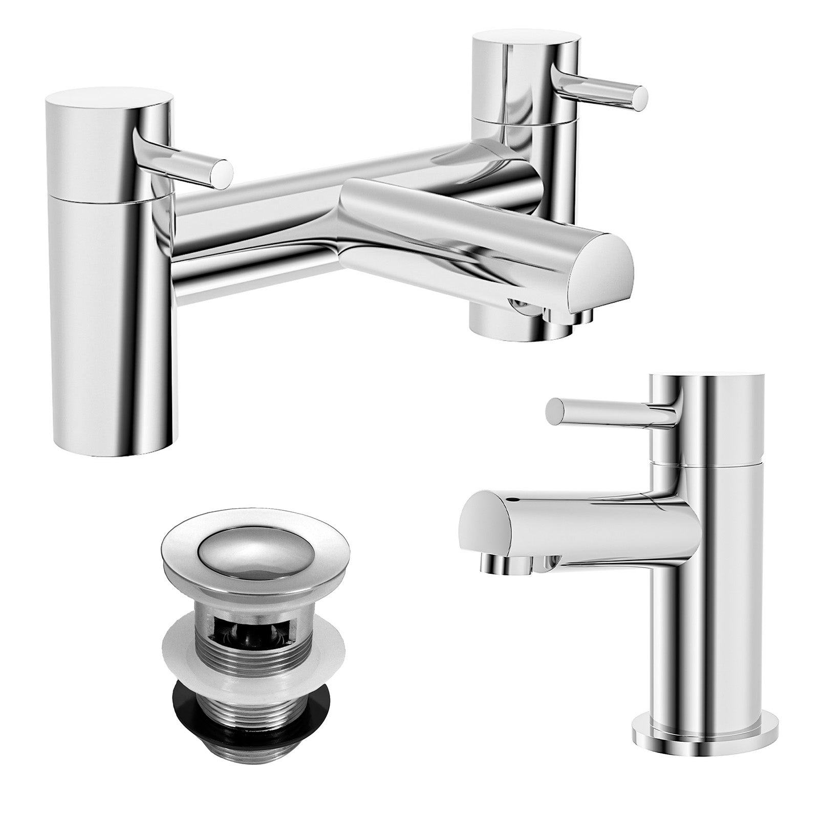 Marc Modern Deck Mounted Bath Filler Tap & Basin Sink Single Lever Tap