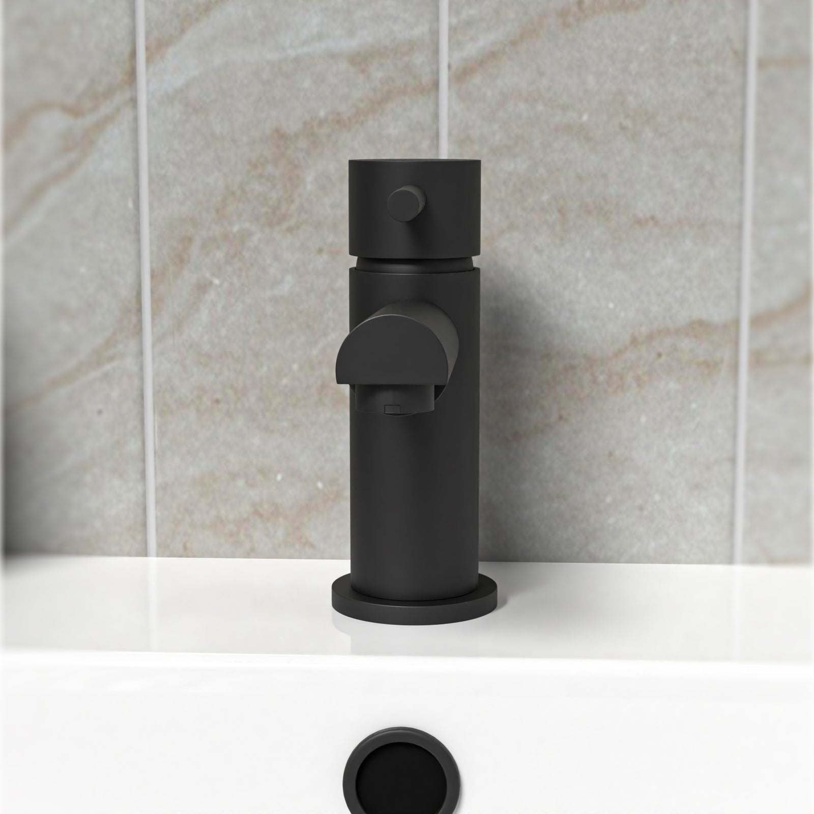 Edbury Bathroom Basin Mono Mixer Tap Matt Black