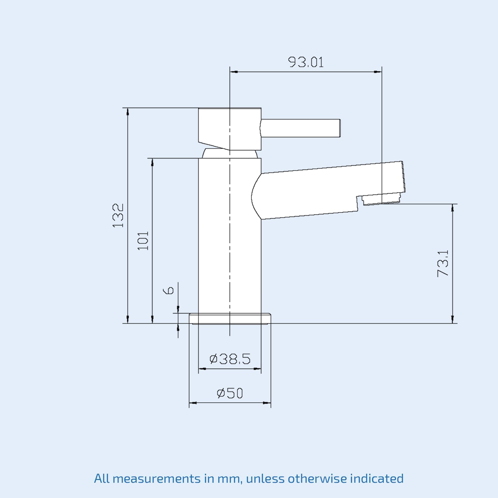 Edbury Bathroom Basin Mono Mixer Tap Matt Black