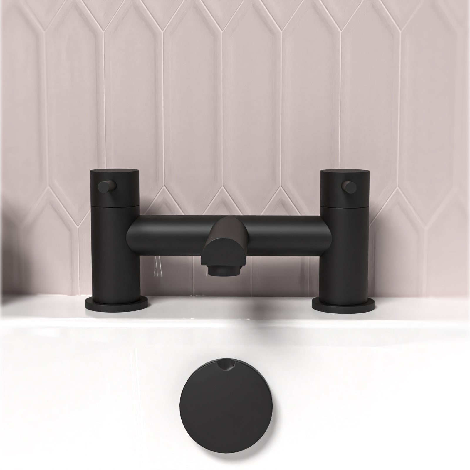 Finwood Bath Filler Mixer Tap Solid Brass Deck Mounted Matt Black