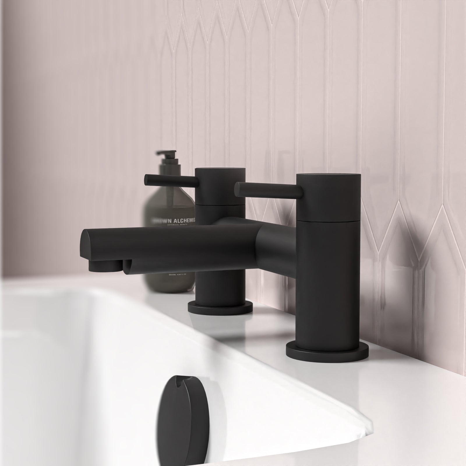 Finwood Bath Filler Mixer Tap Solid Brass Deck Mounted Matt Black