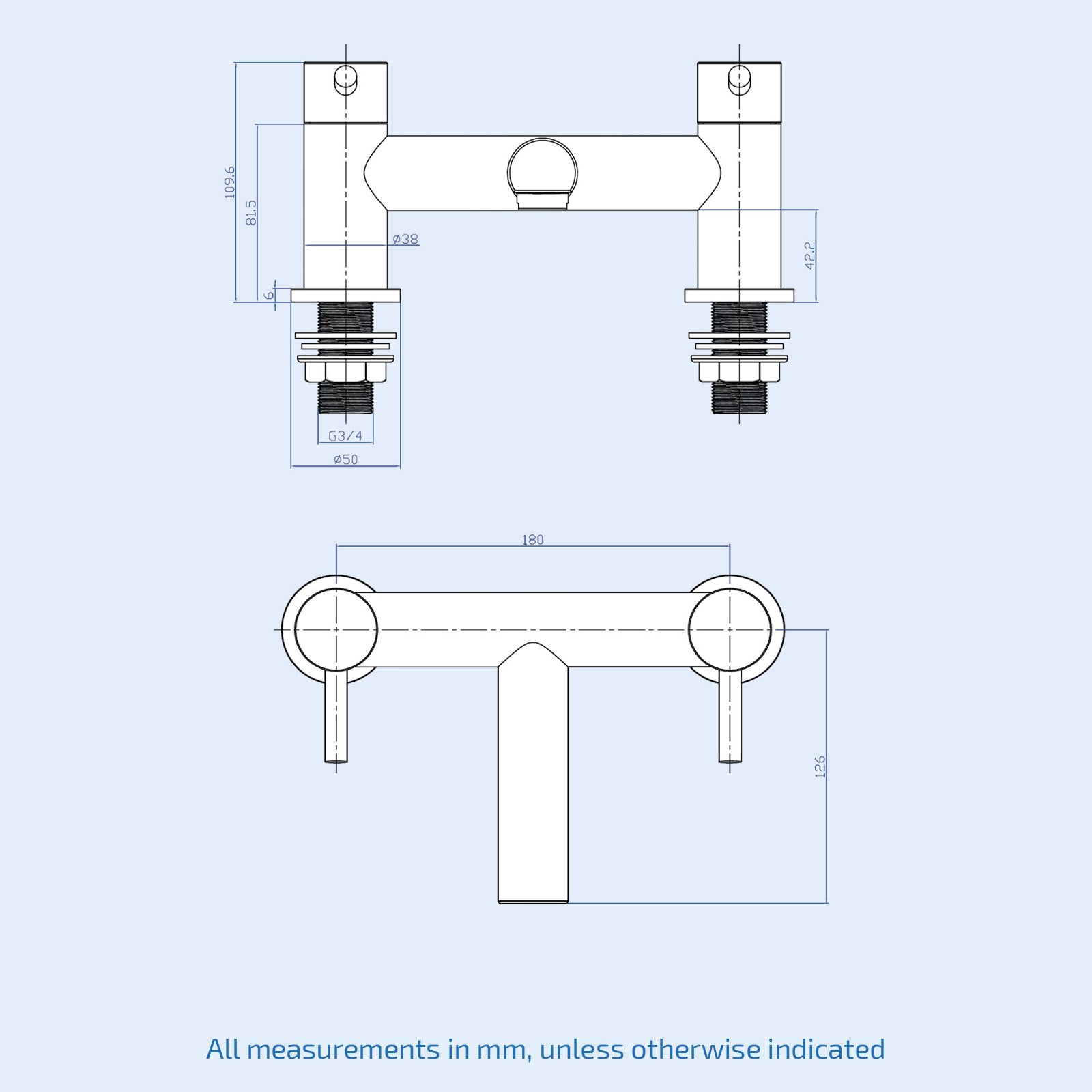 Finwood Bath Filler Mixer Tap Solid Brass Deck Mounted Matt Black