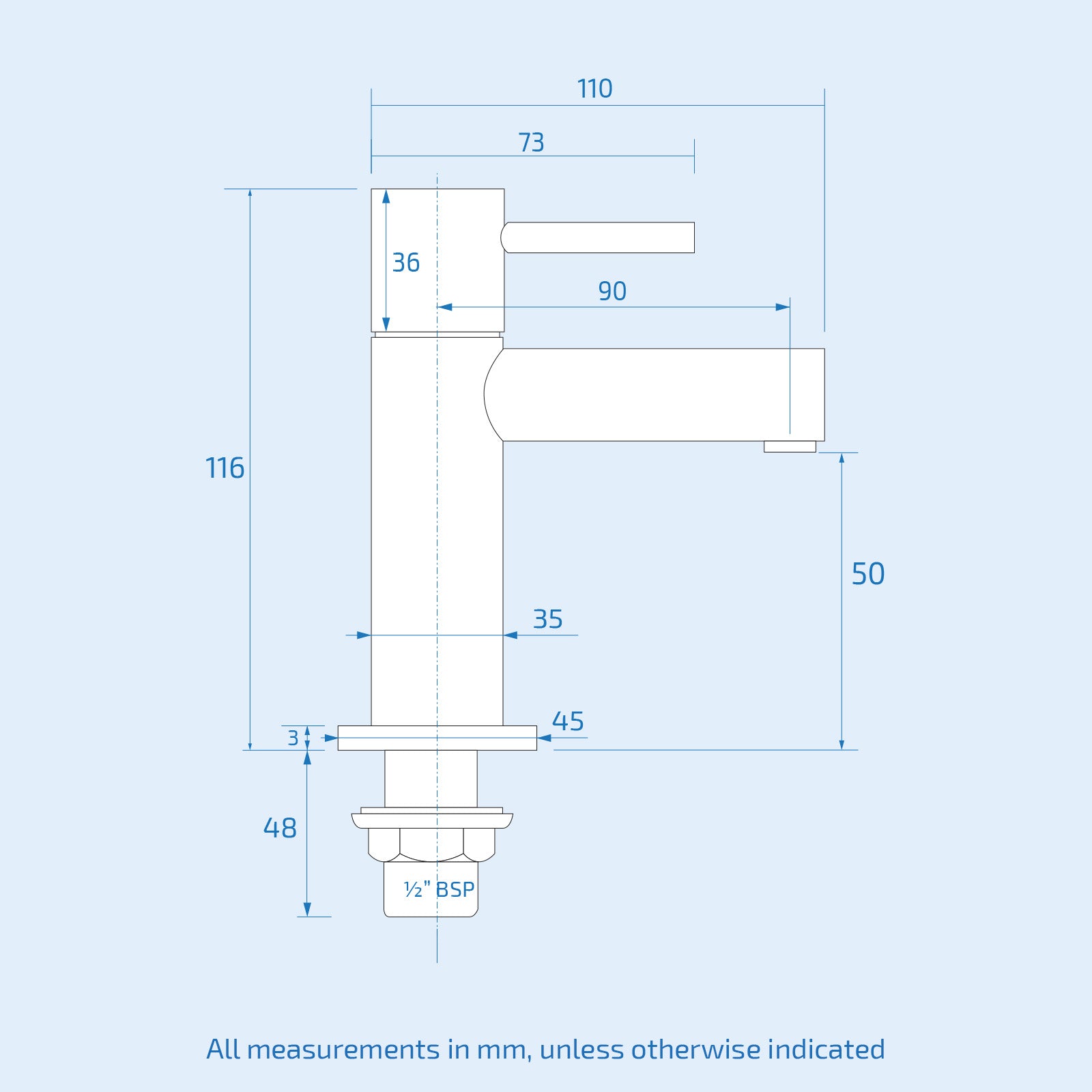 Marc Cloakroom Chrome Single Pair Of Hot And Cold Basin Sink Taps