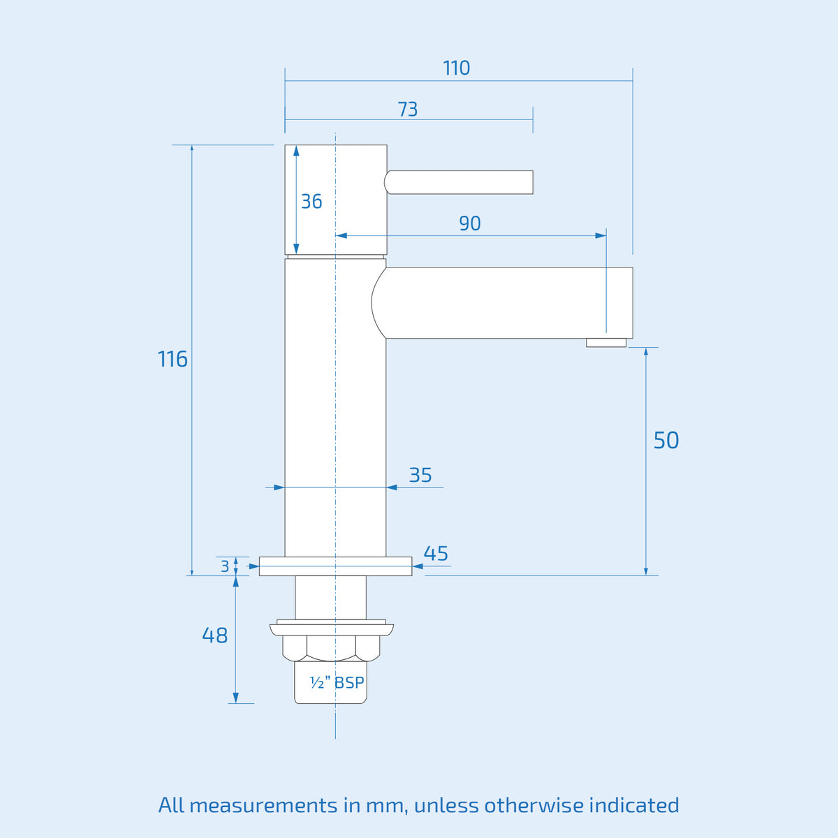 Marc Modern Set Of Twin Hot & Cold Basin Taps And Twin Bath Filer Taps