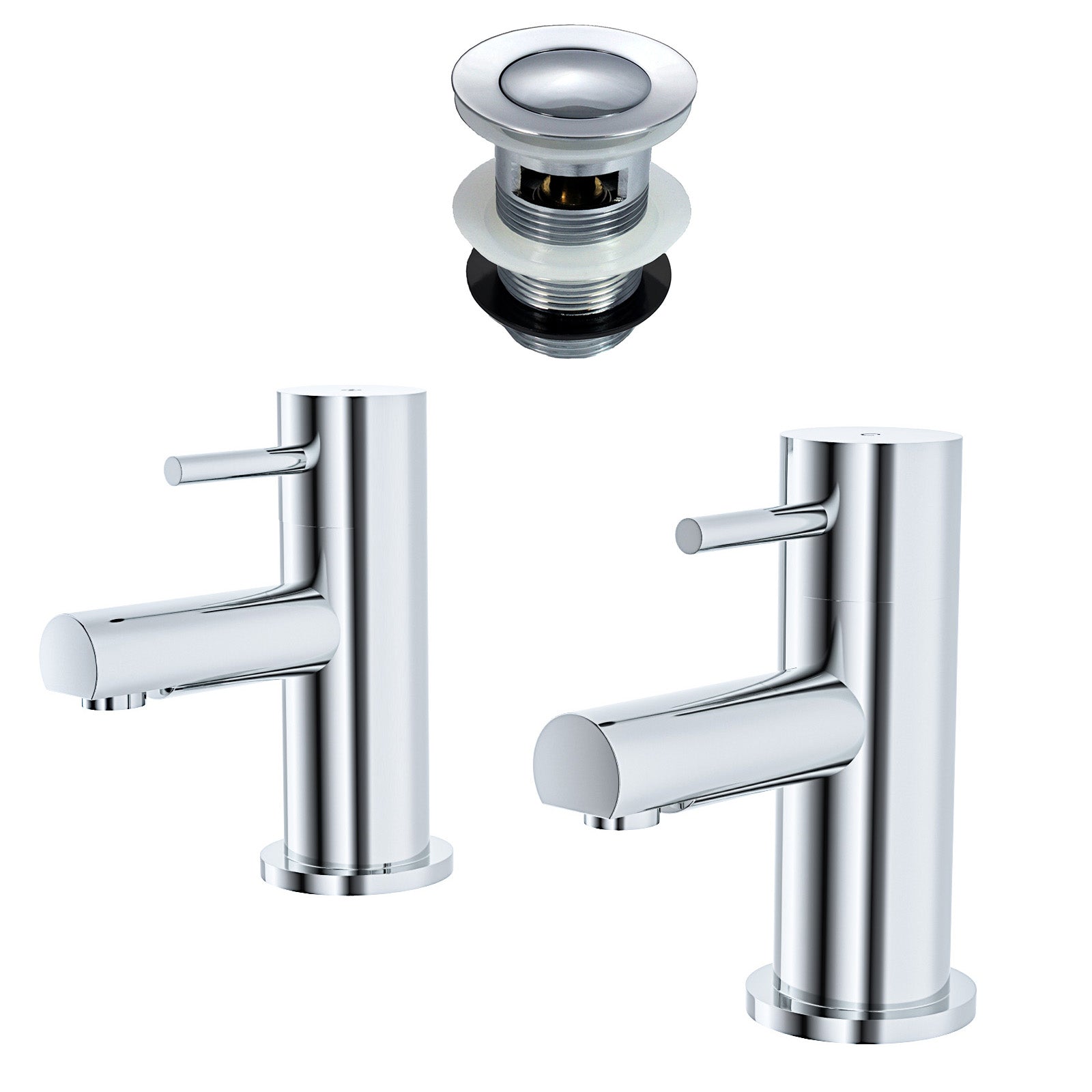 Marc Cloakroom Chrome Single Pair Of Hot And Cold Basin Sink Taps