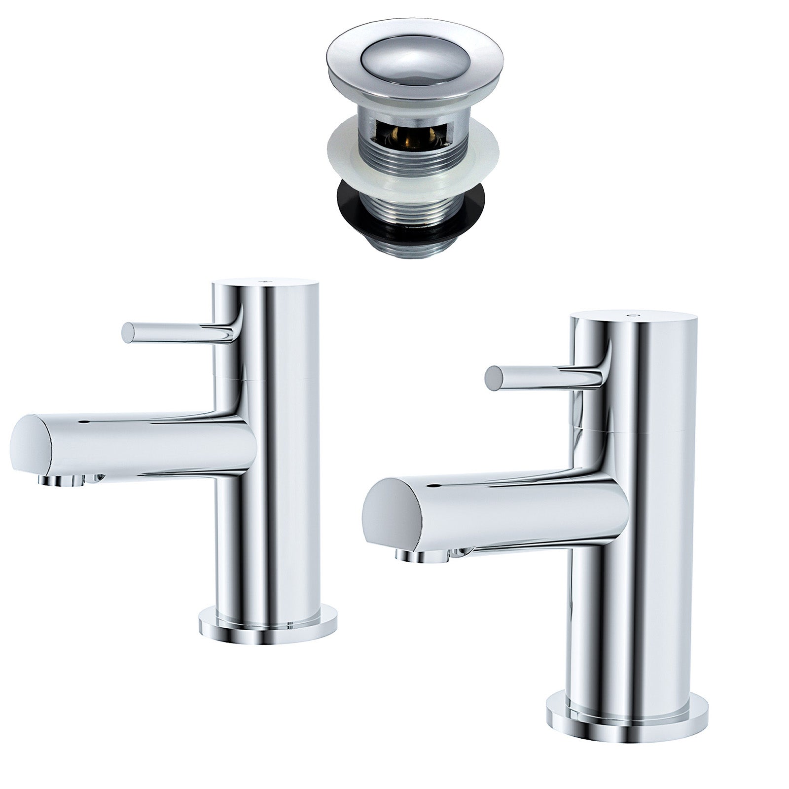 Marc Cloakroom Chrome Single Pair Of Hot And Cold Basin Sink Taps