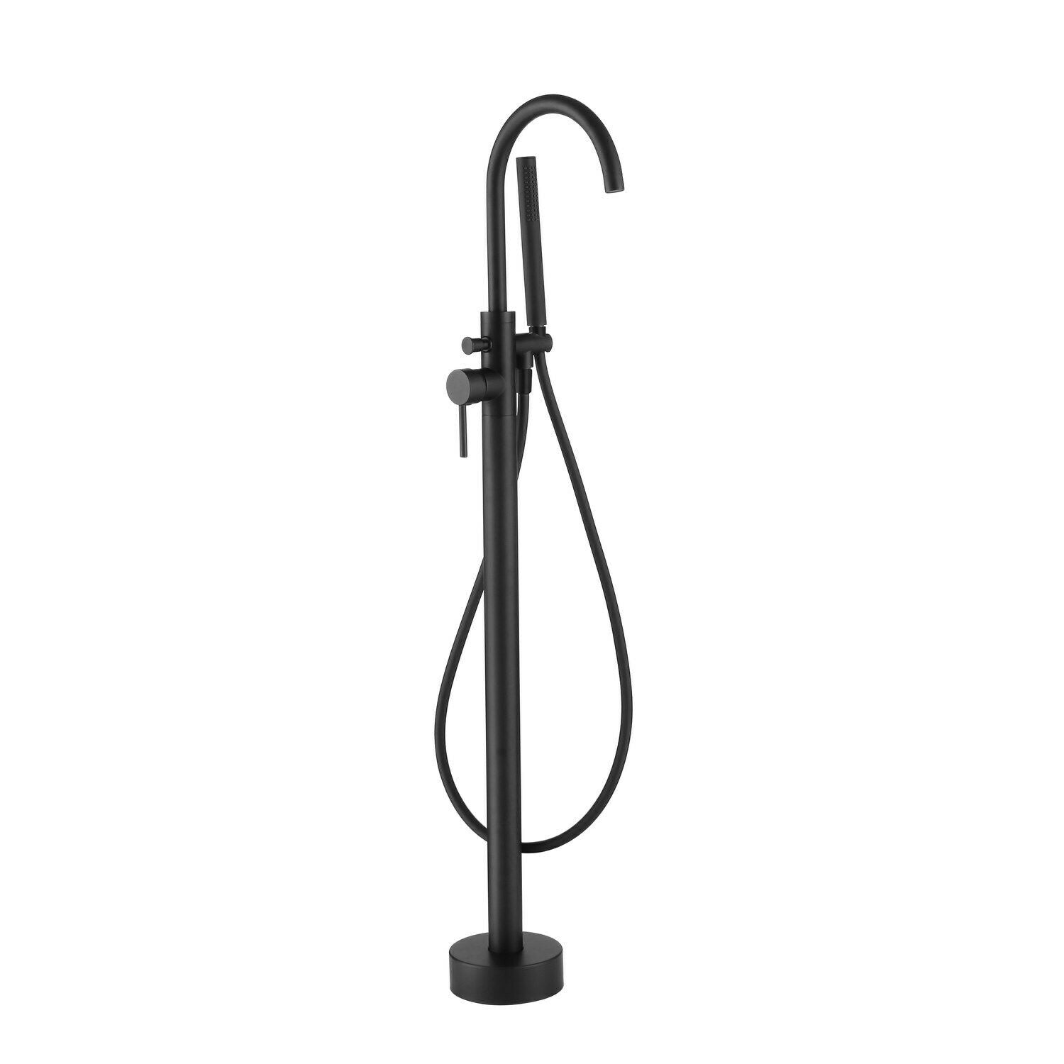 Floor Mounted Bath Shower Mixer Tap & Shower Kit Matte Black