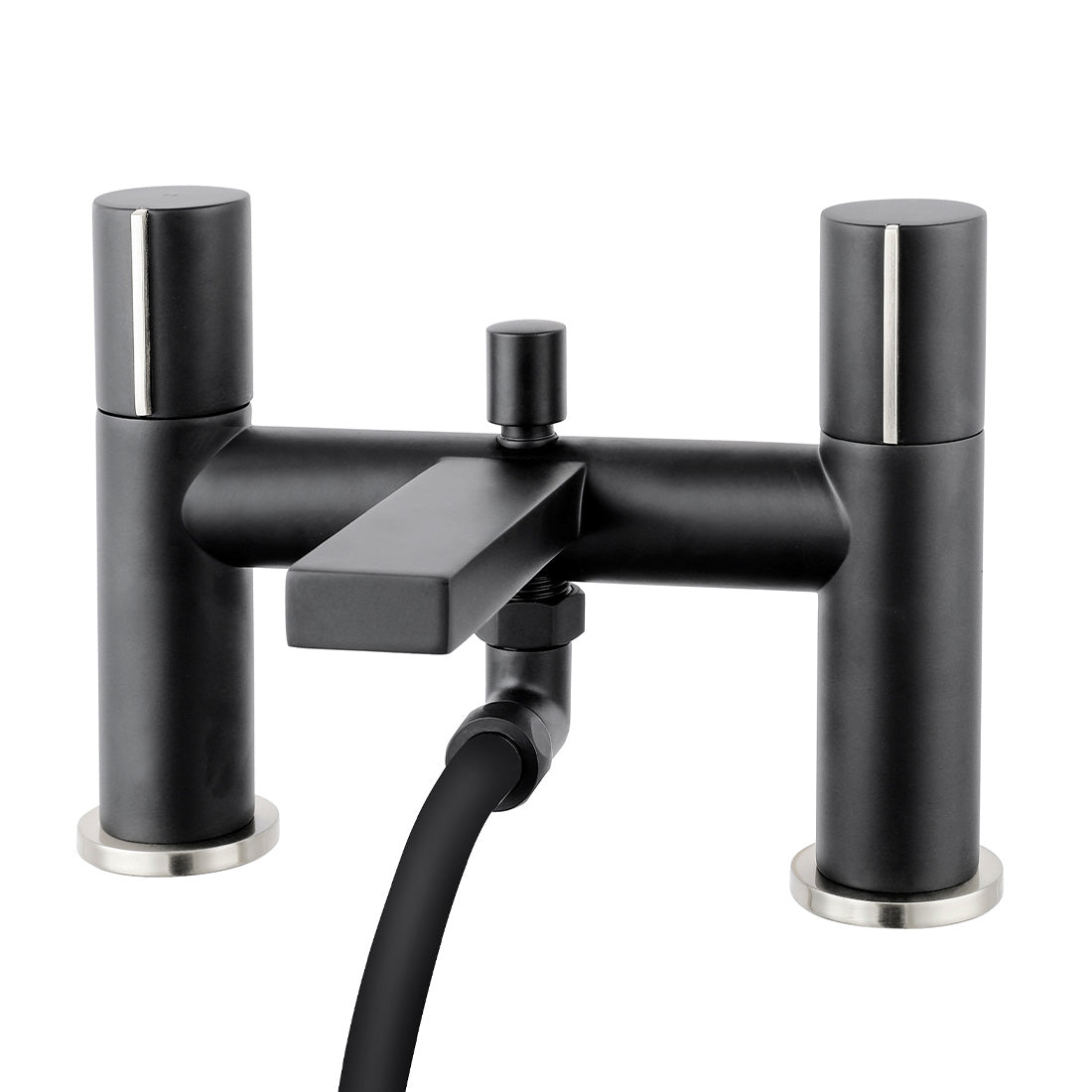 Arte Grey Deck Mounted Handleless Bath Shower Mixer Matt Grey With Handset And Adjustable Holder