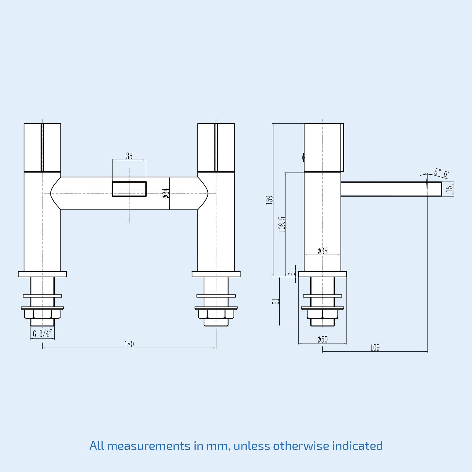 Arte Handleless Futuristic Polished Chrome Bath Filler Tap Deck Mounted Brass