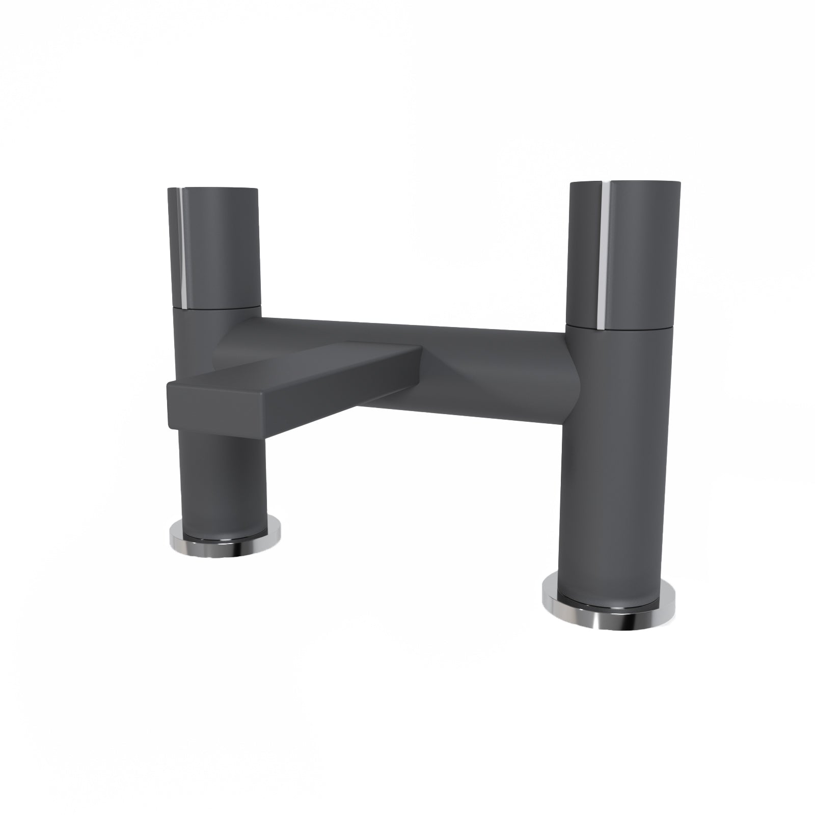 Matte Grey Arte Handleless Futuristic Bath Filler Tap Deck Mounted Brass