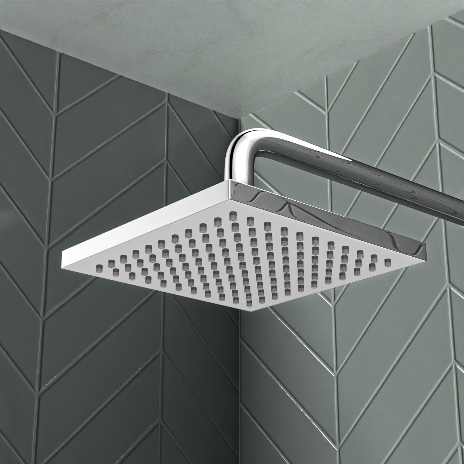 Square Exposed Shower Kit With Handset & Thermostatic Bar Valve - Chrome