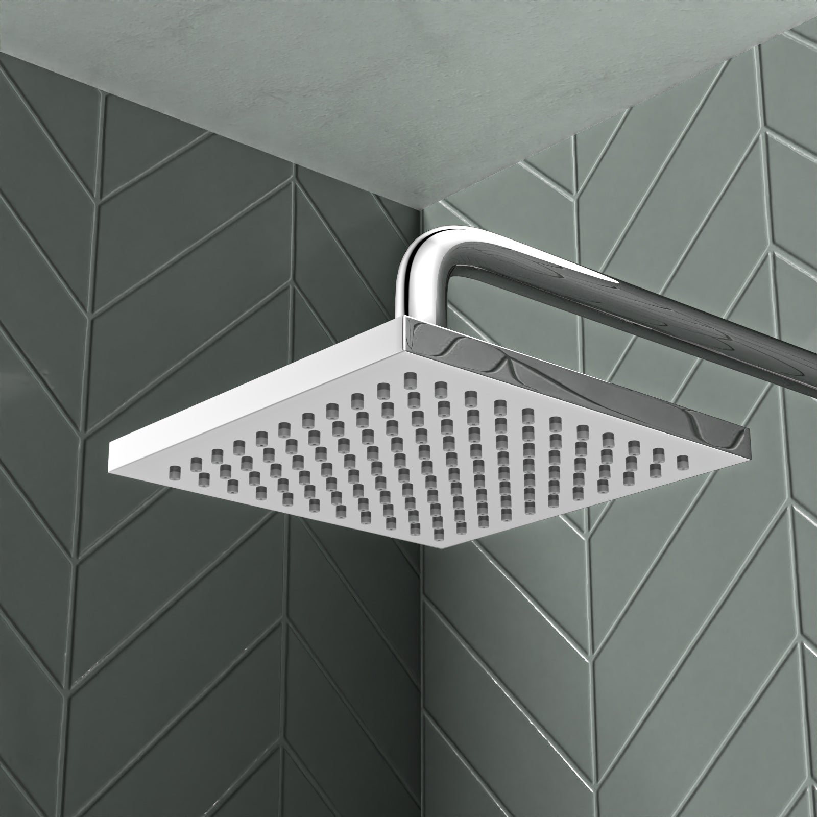 Square Exposed Shower Set, Single Mode Handset & Bath Filler - Chrome