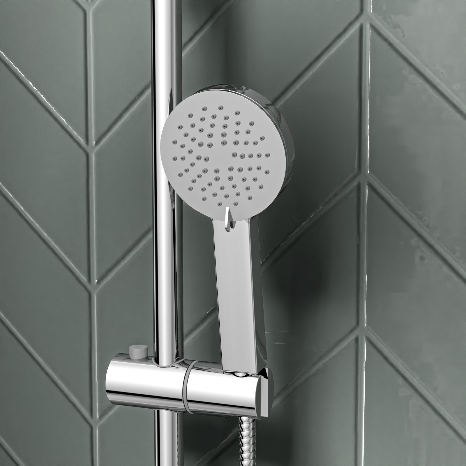 Exposed Shower Set 3 Mode Handset & Thermostatic Bath Filler - Chrome