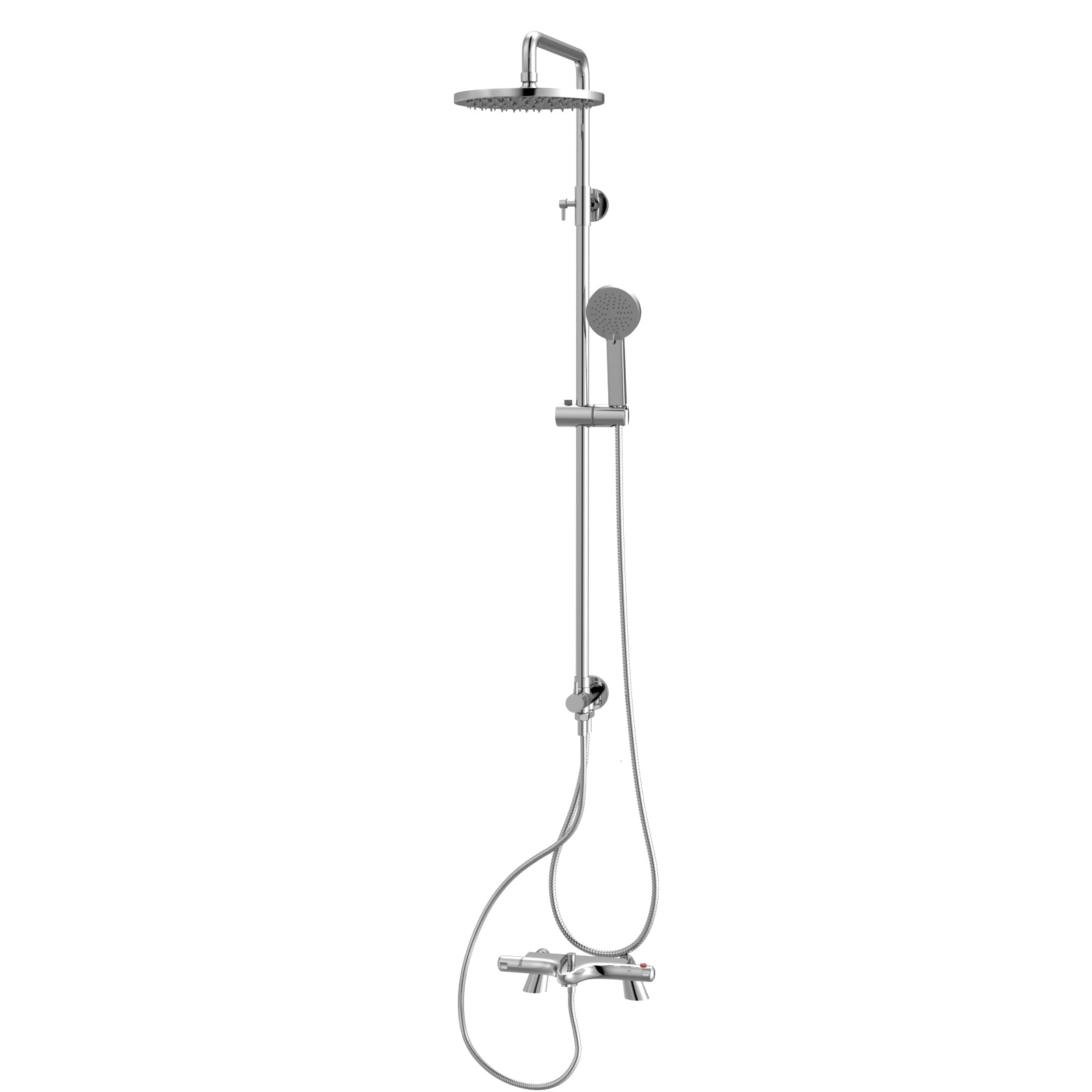 Exposed Shower Set 3 Mode Handset & Thermostatic Bath Filler - Chrome