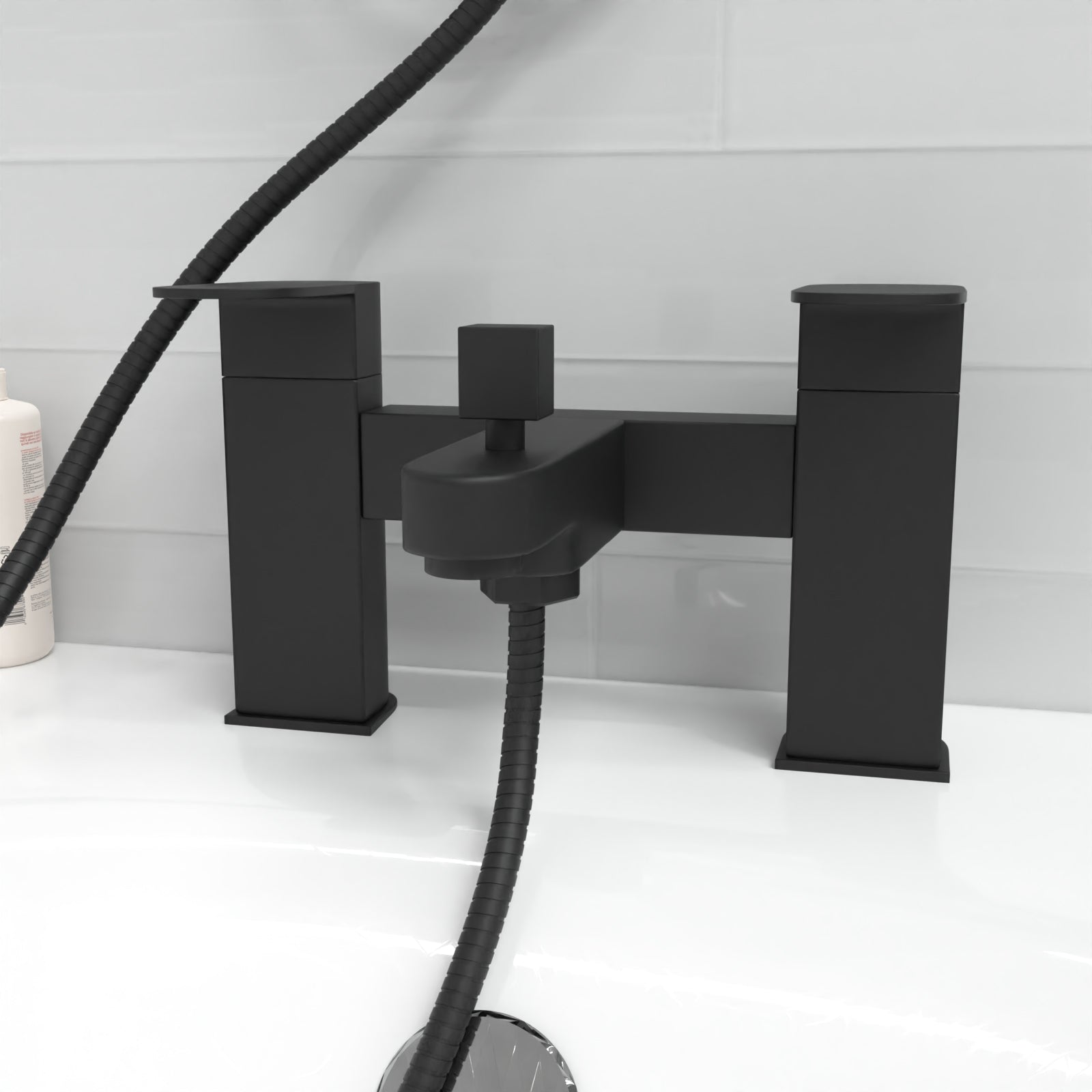 Stamford Round Riser Rail Shower Kit With Bath Filler Tap & Handset Matte Black