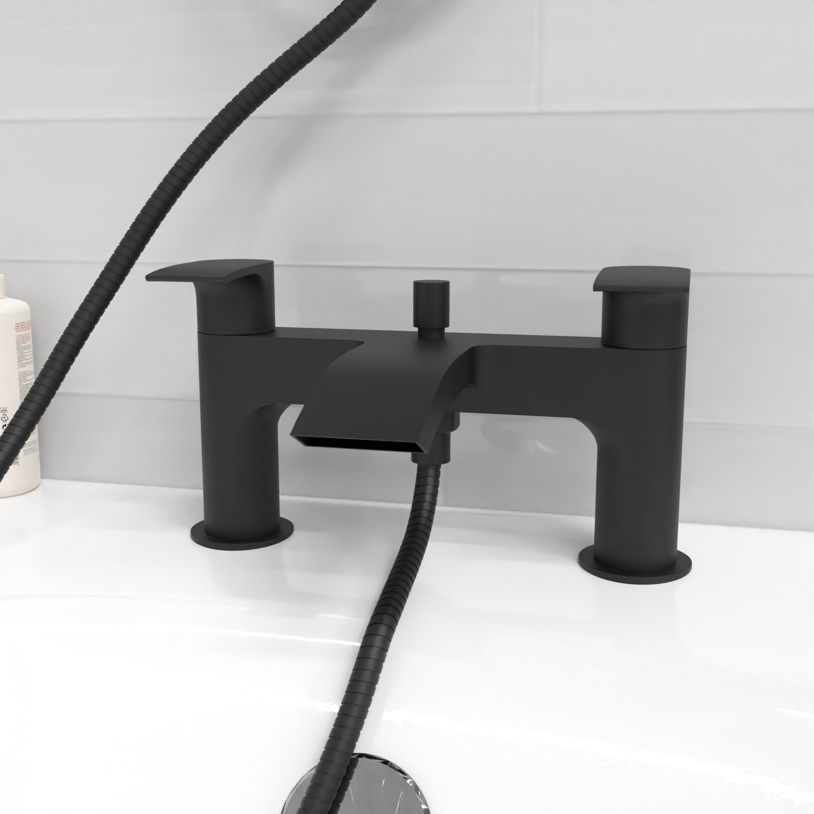 Stamford Round Shower Riser Rail Kit With Mixer Tap & Handset Matte Black