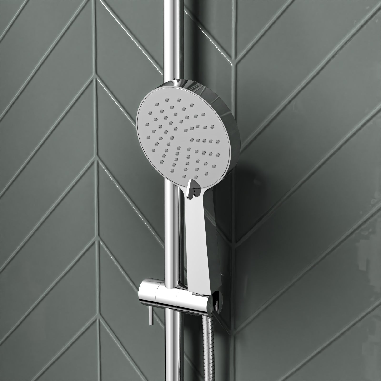 Round Overhead & Hand Shower Thermostatic Mixer & Filler Valve - Chrome