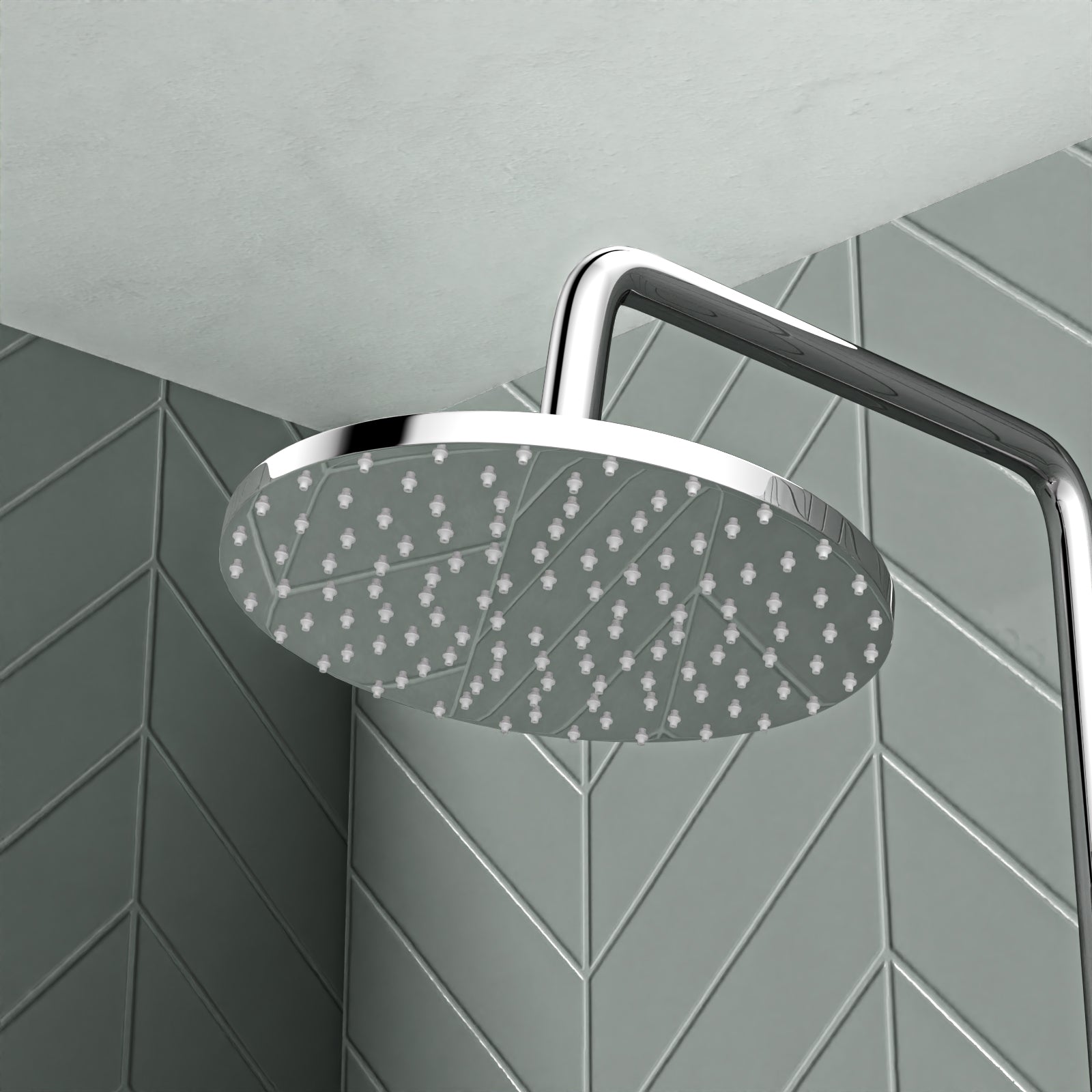 Round Overhead & Hand Shower With Thermostatic Bar Valve Single Outlet - Chrome