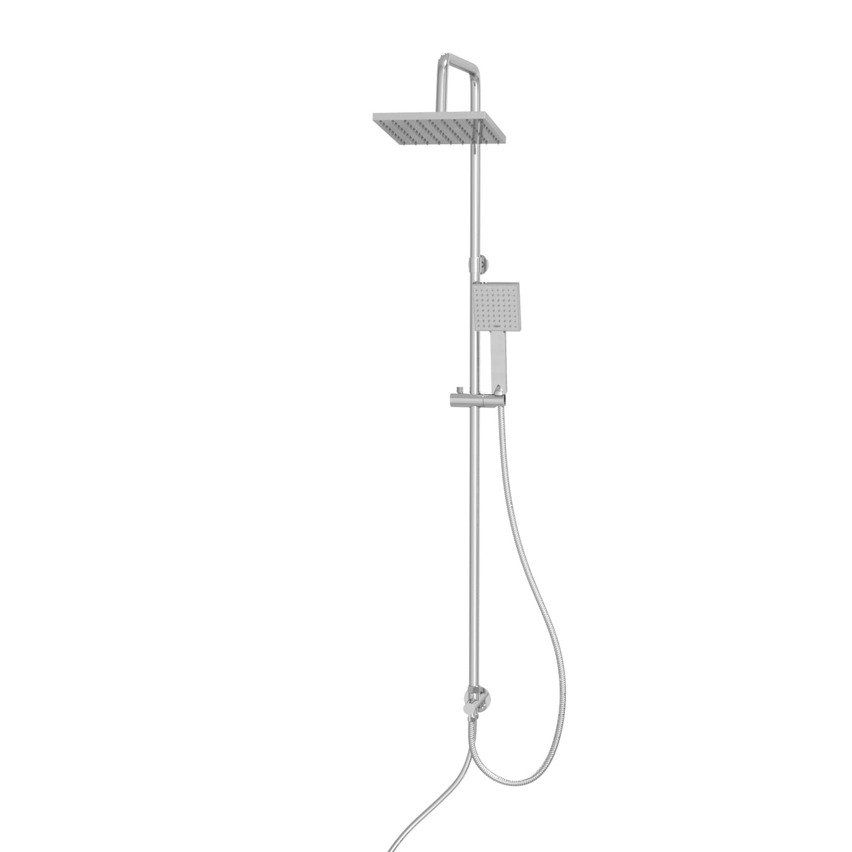 Kinver Modern Exposed Sqaure Shower Mixer Handset & Riser Rail Kit Chrome