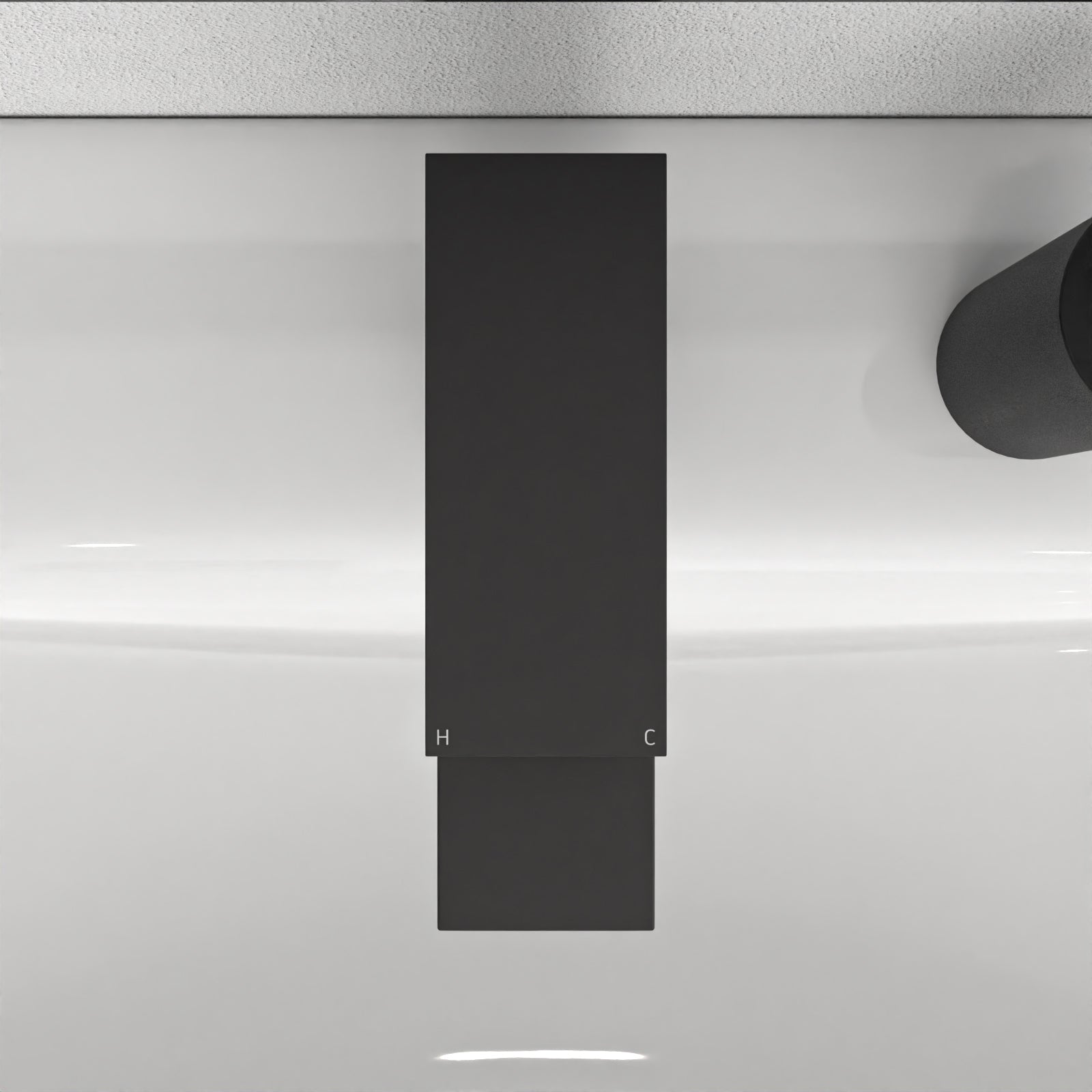 Cube Square Single Lever Bathroom Matte Black Basin Mono Mixer Tap & Waste