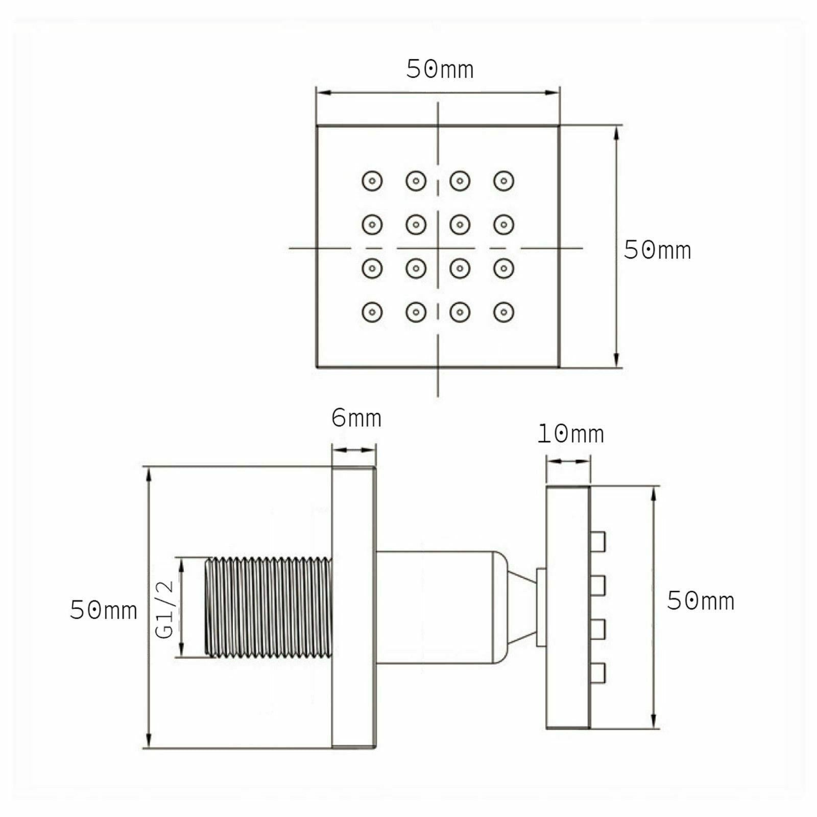 Olive Square 3 Way Concealed Thermostatic Shower Mixer Shower Head Handset & Body Jets Set