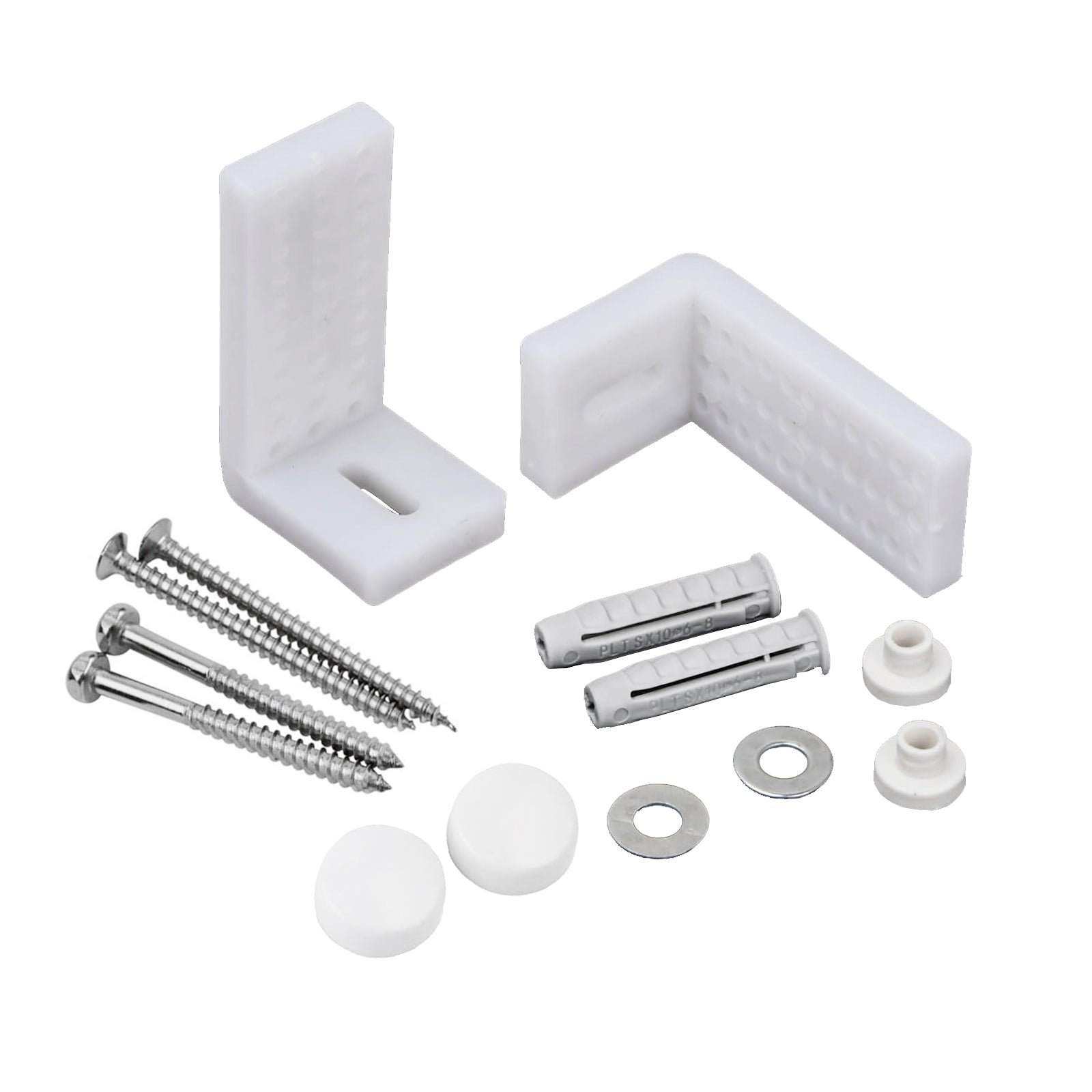 White Cap Angled WC Toilet Bidet Side Fixing Fitting Kit With Brackets