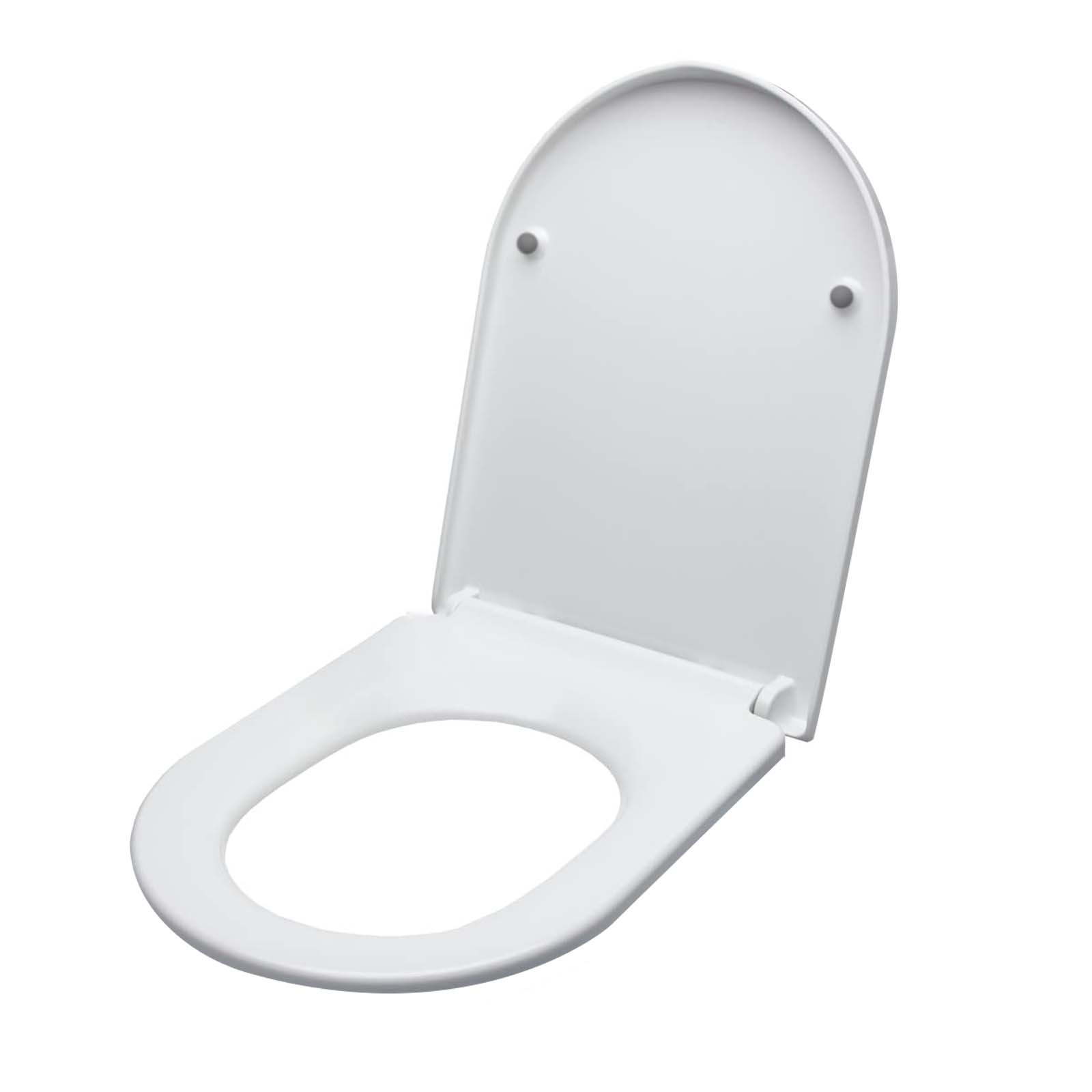 Round D Shape Soft Close Toilet Seat and Seat Cover White