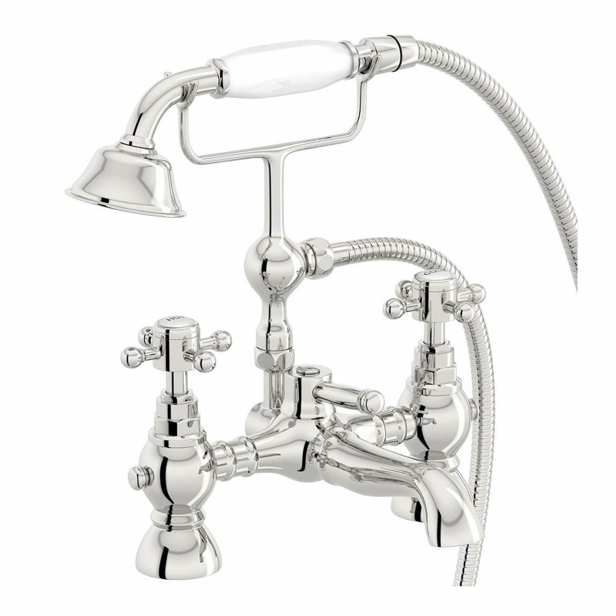 Churchill Traditional Deck Mounted Bath Shower Mixer Tap With Handheld Kit