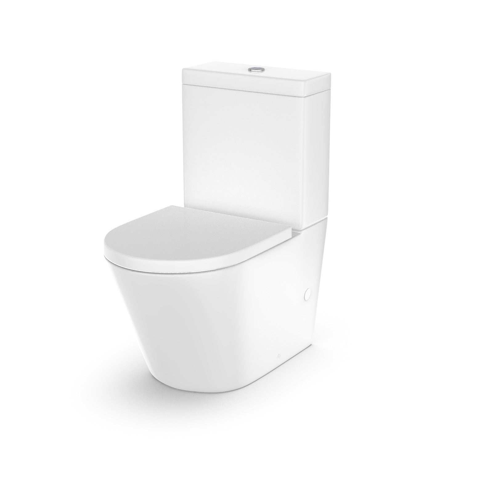 Alaska Flat Pack 600mm Gloss White Freestanding Basin Vanity & Close Coupled Rimless Toilet Set