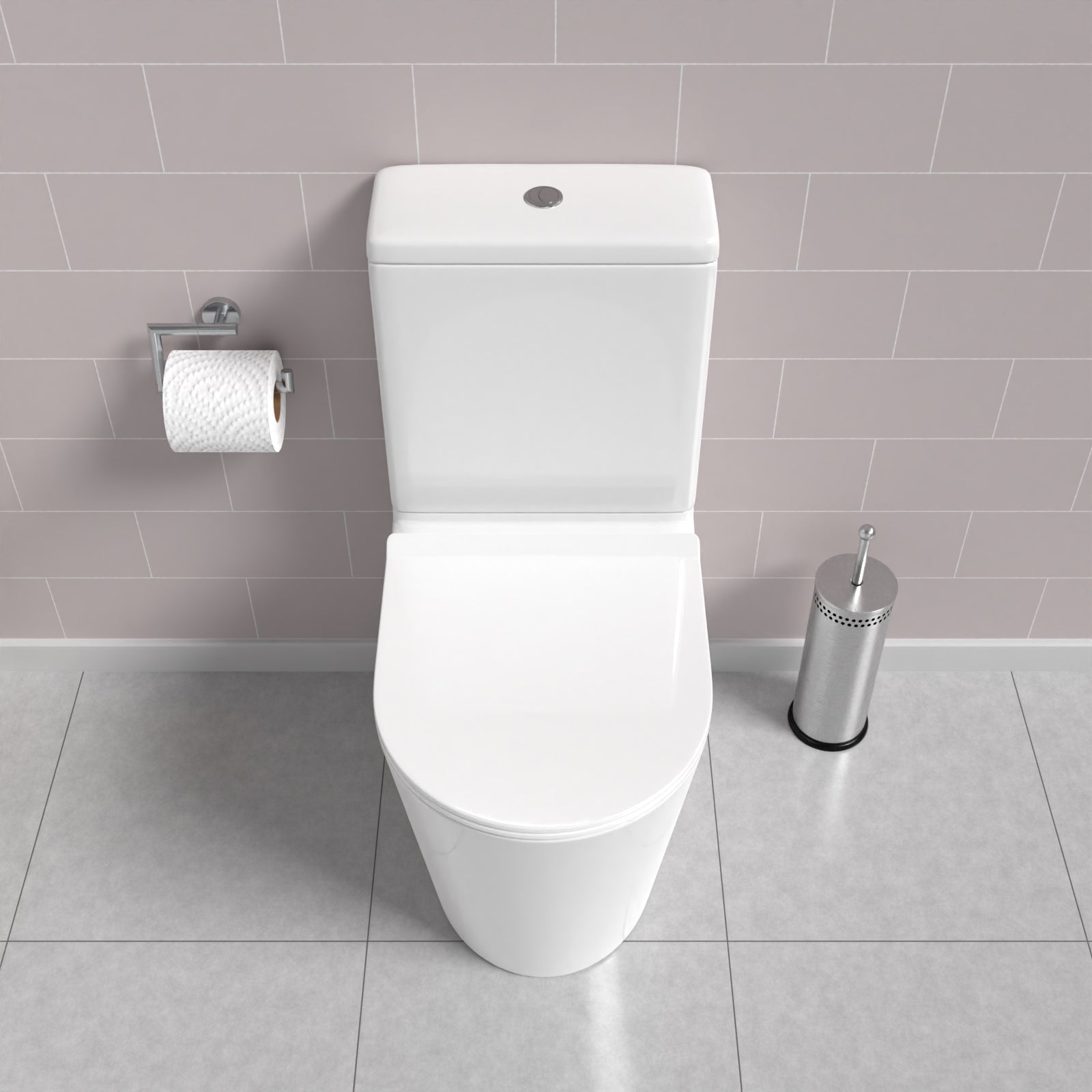 Groby Rimless Comfort Height Close Coupled Toilet With Seat & Cistern