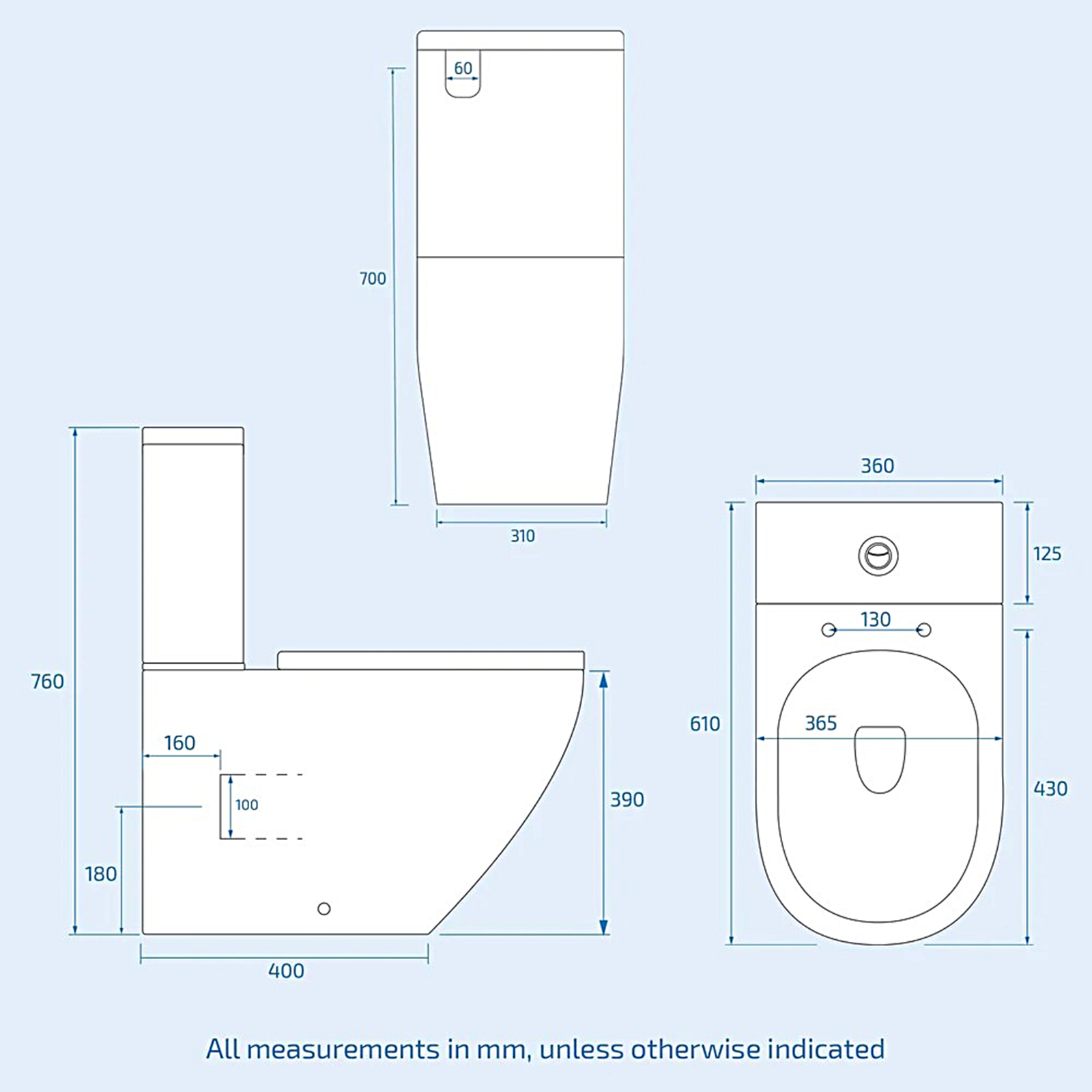 Nanuya Cloakroom 500mm Wall Hung 2 Drawer Vanity & Close Coupled Toilet with Soft Close Seat