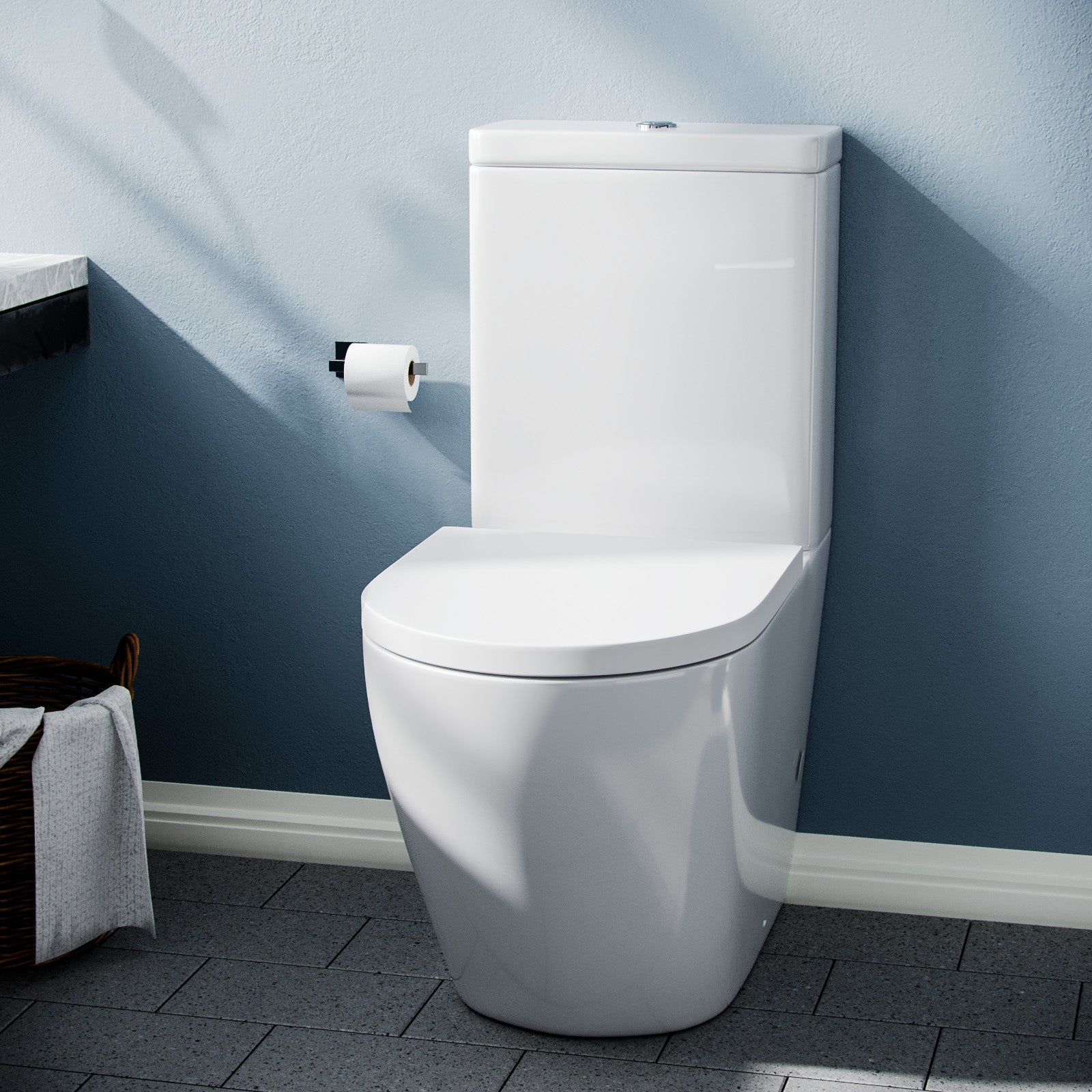 Belmont Modern Close Coupled WC Toilet & Soft Close Seat