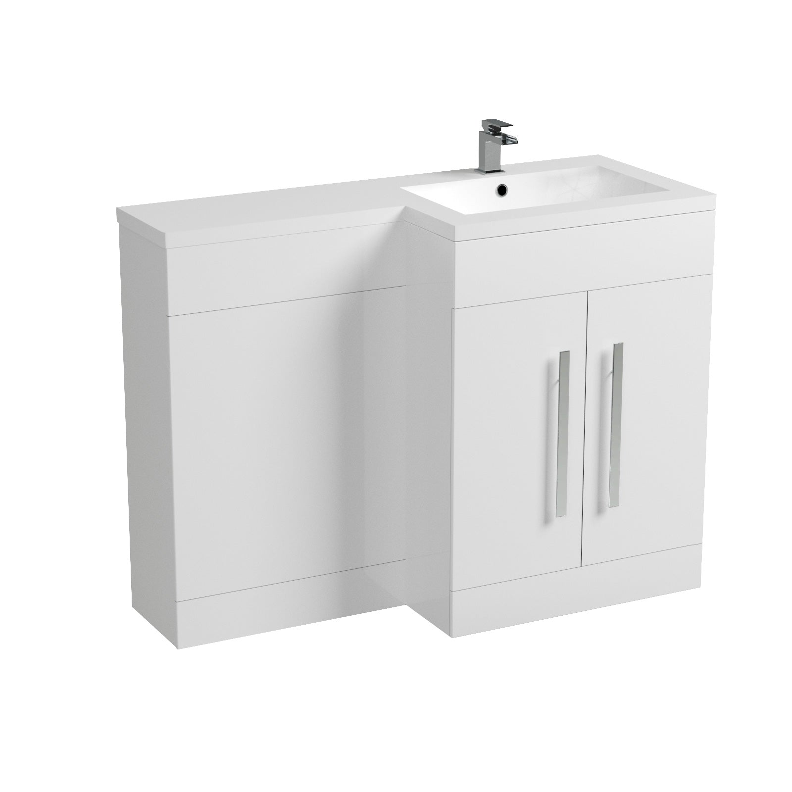 Aric White Gloss Vanity Unit Basin Sink Furniture Cabinet 1100mm