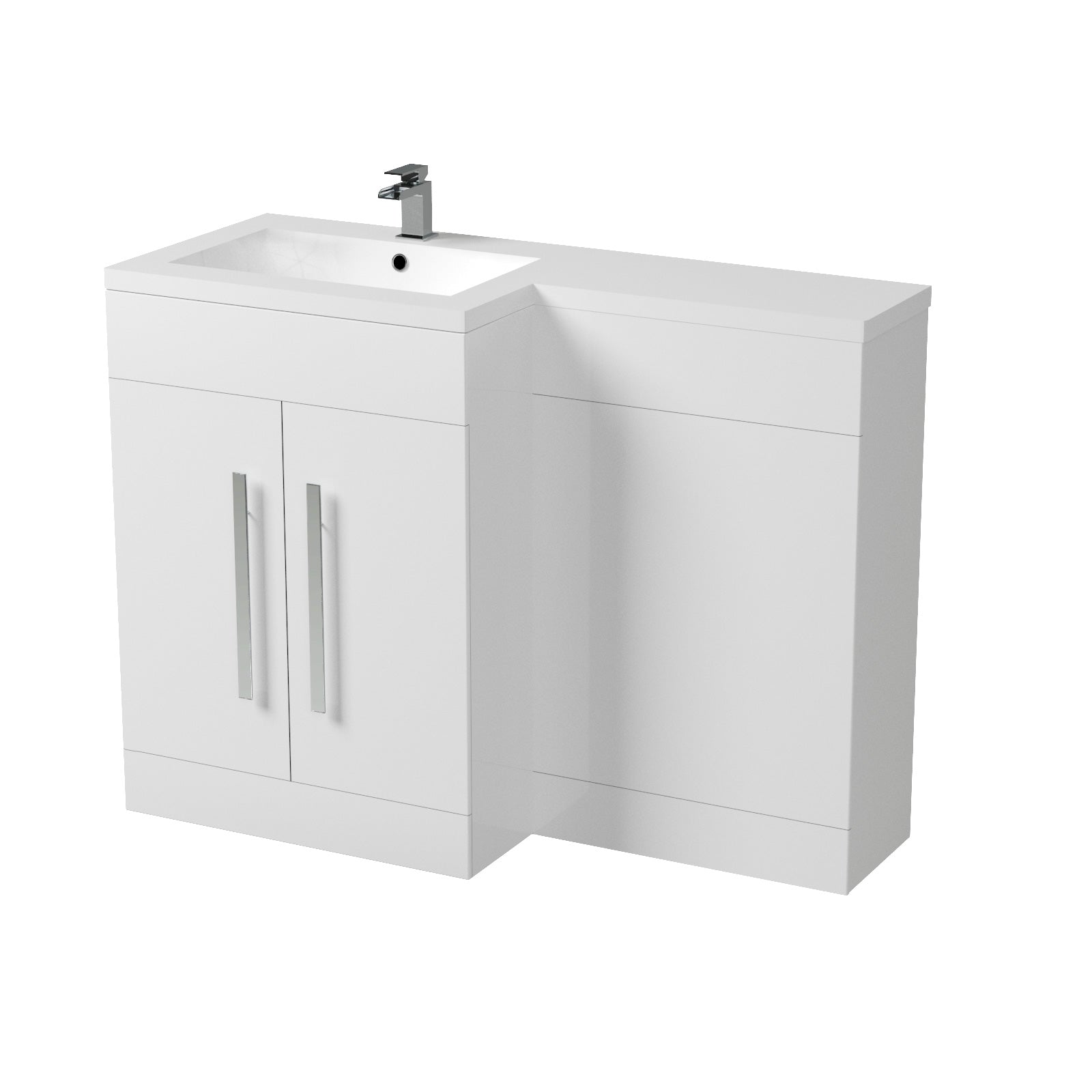 Aric White Gloss Vanity Unit Basin Sink Furniture Cabinet 1100mm