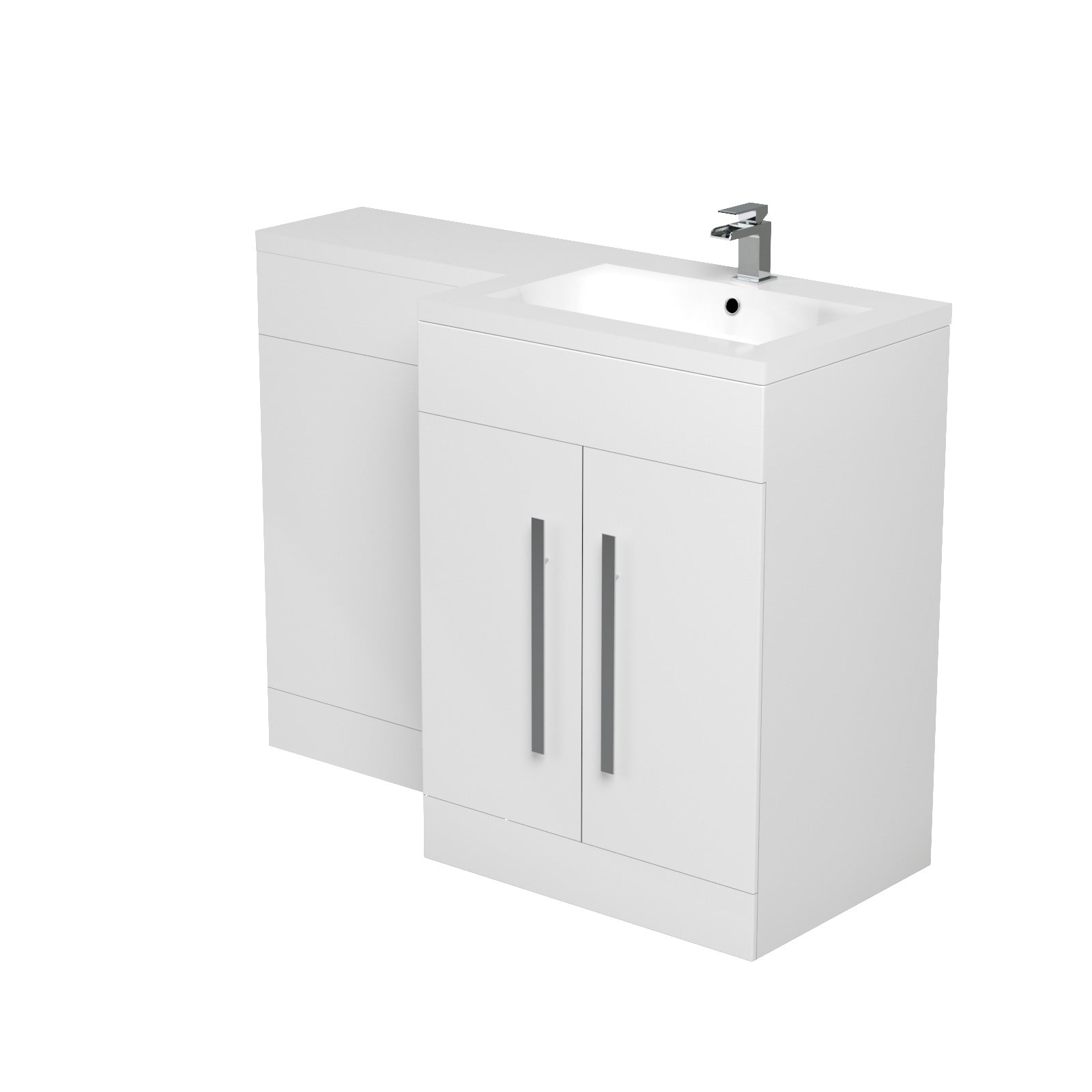 Aric White Gloss Vanity Unit Basin Sink Furniture Cabinet 1100mm