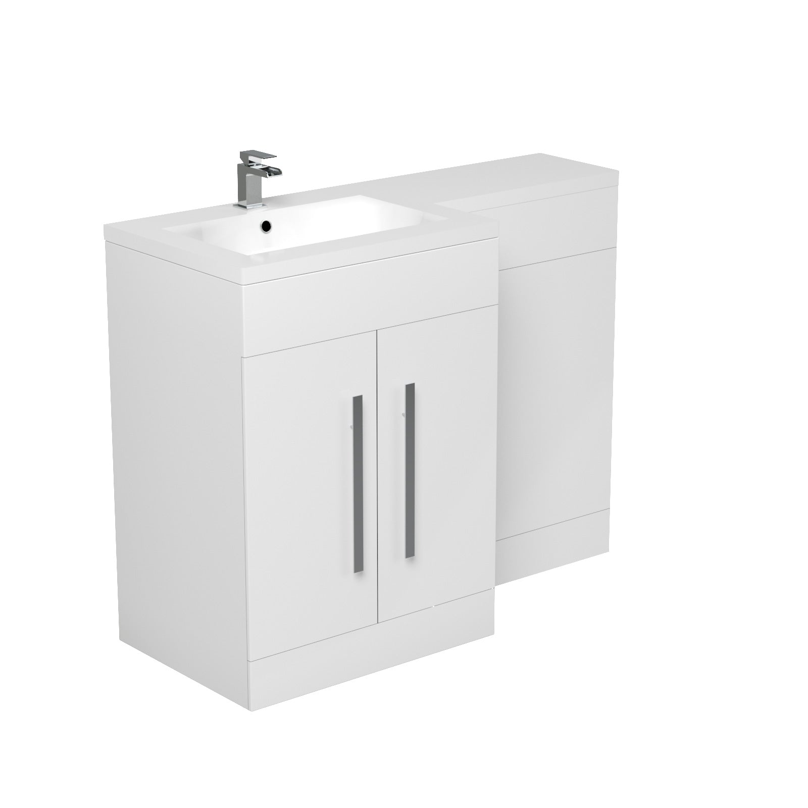 Aric White Gloss Vanity Unit Basin Sink Furniture Cabinet 1100mm