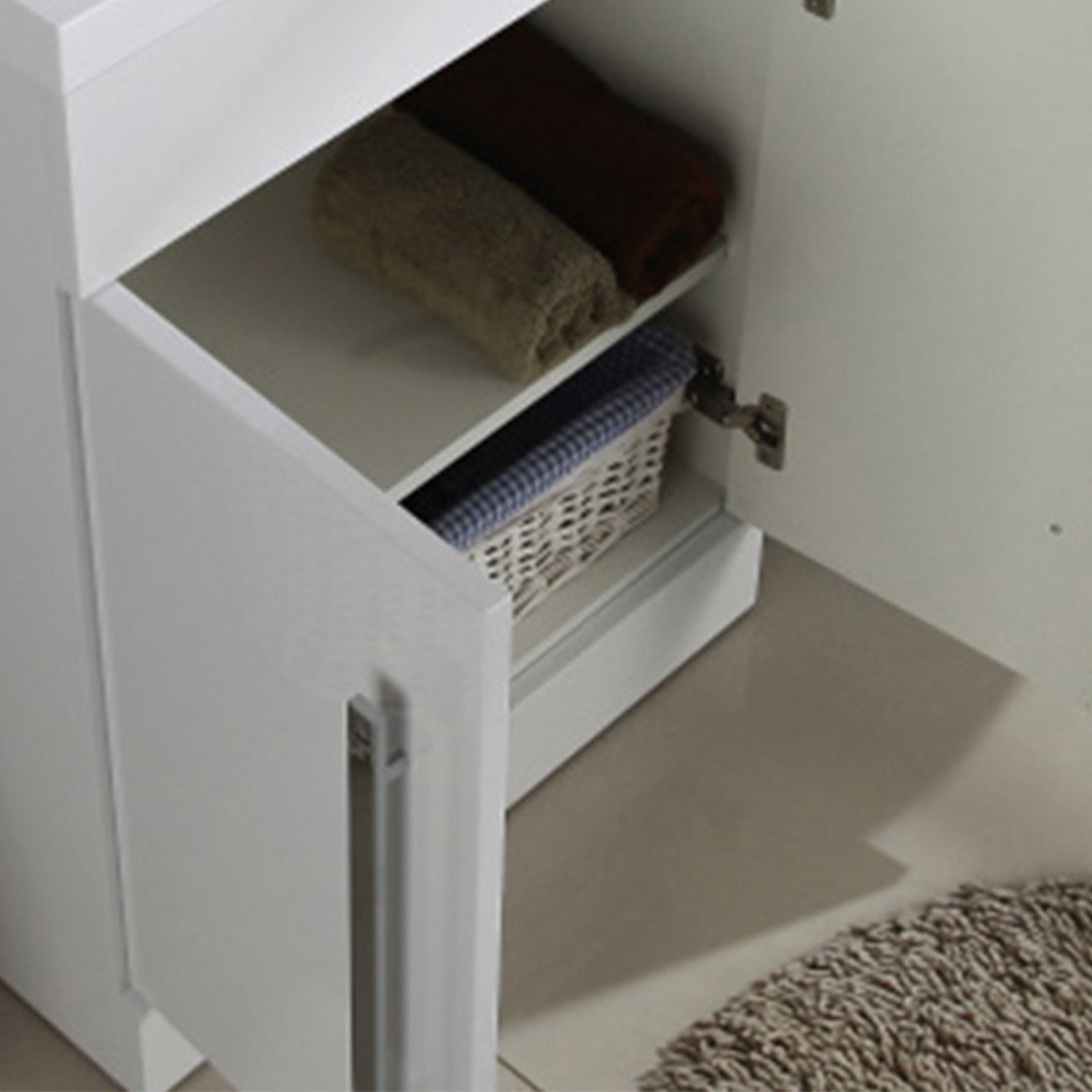 white bathroom cabinet for storage