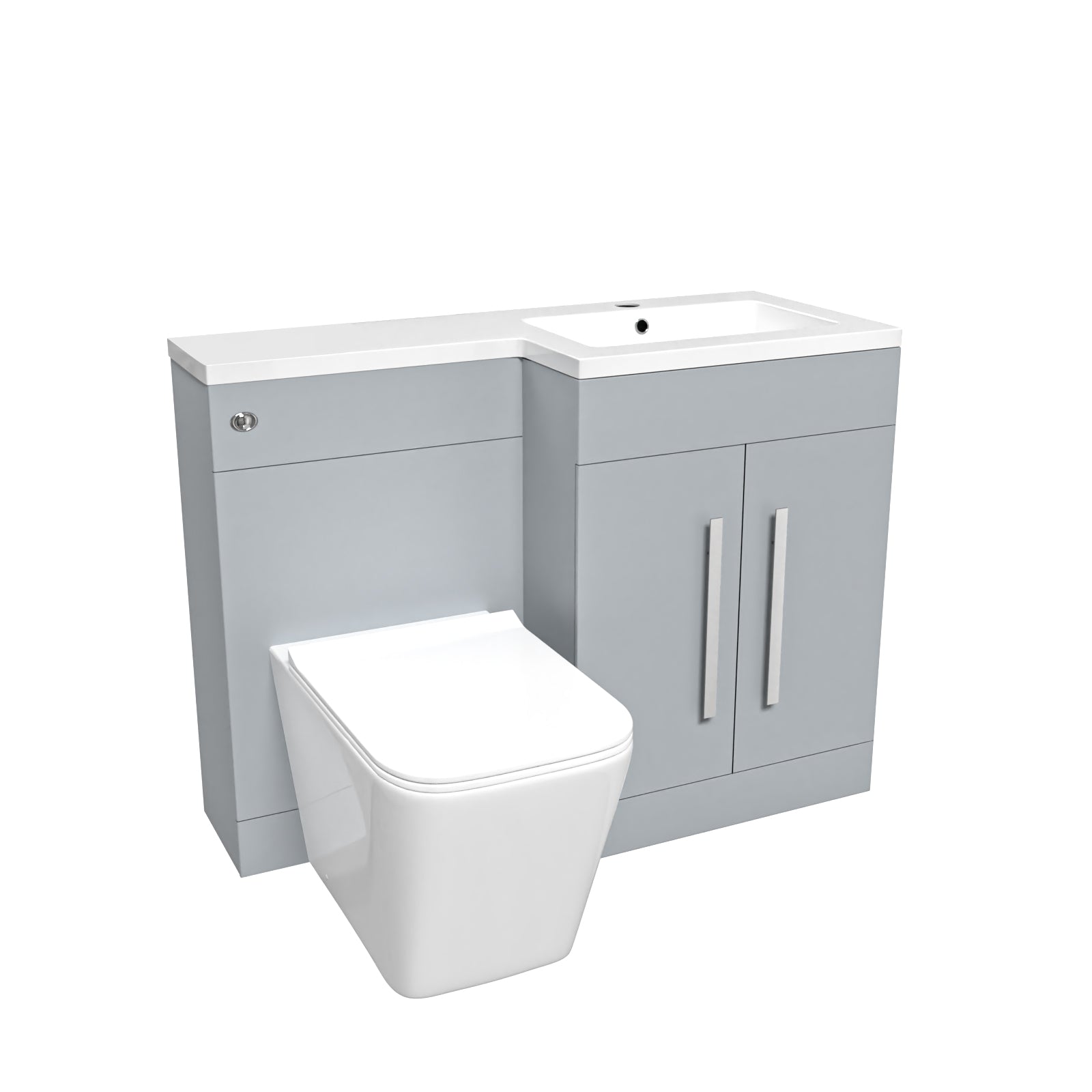 Aric Matte Grey 1100mm RH Basin Sink Vanity Cabinet with BTW Toilet