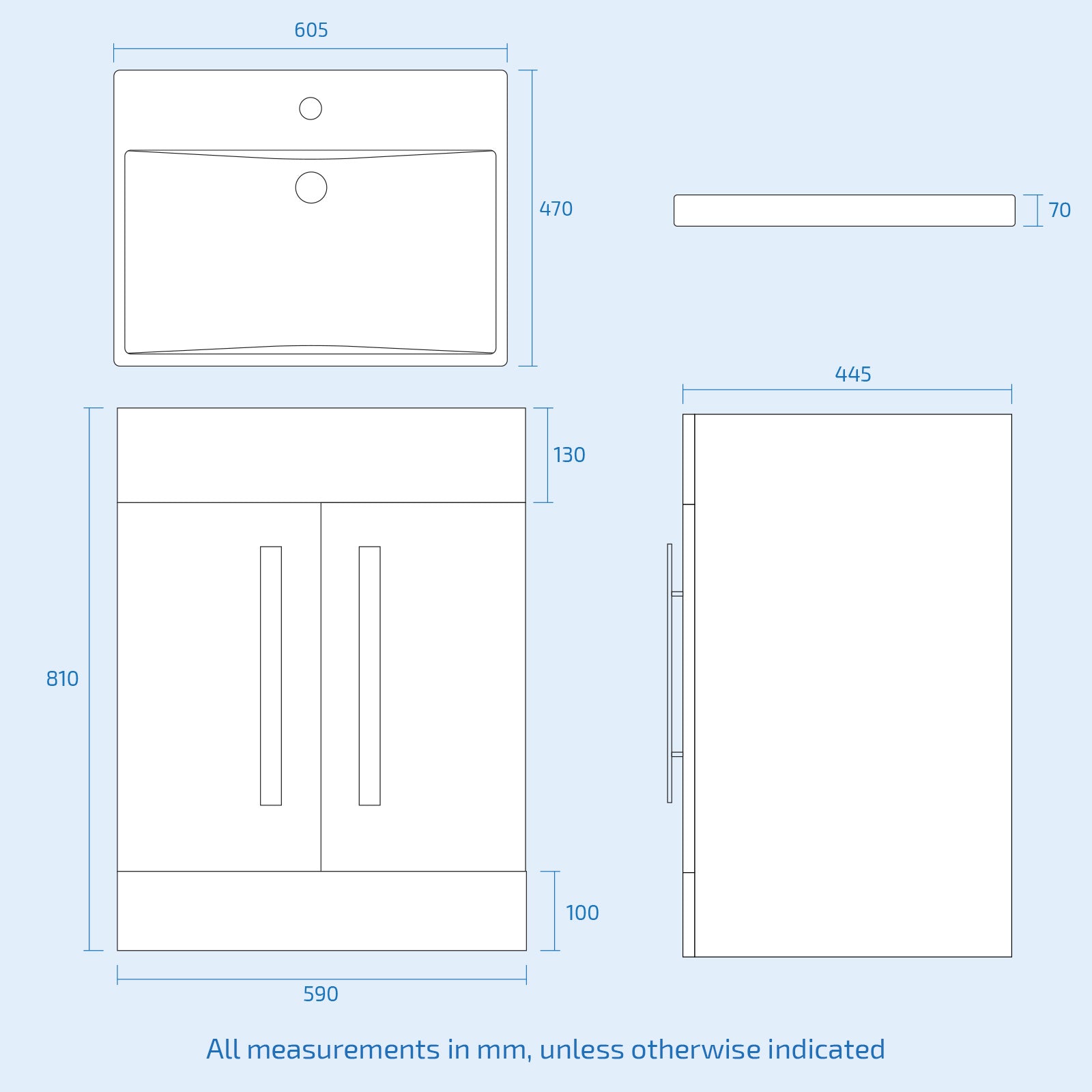 White 600mm Gloss Bathroom Basin Sink Cabinet & Ceramic Basin